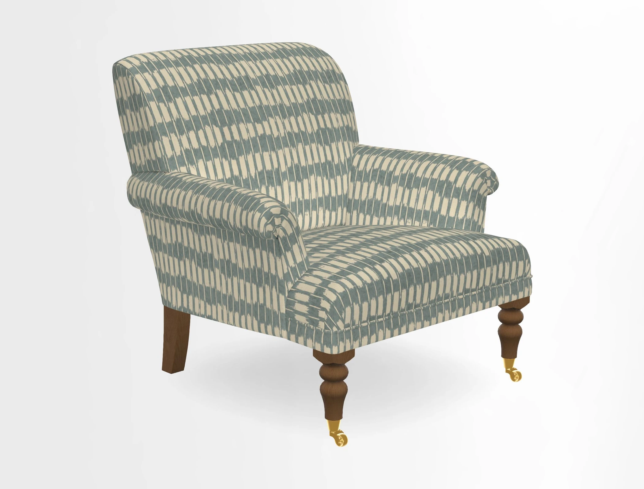 Midhurst Chair in Kirby Soho Burnt Orange & Mulberry Rustic Stripe Red Plum