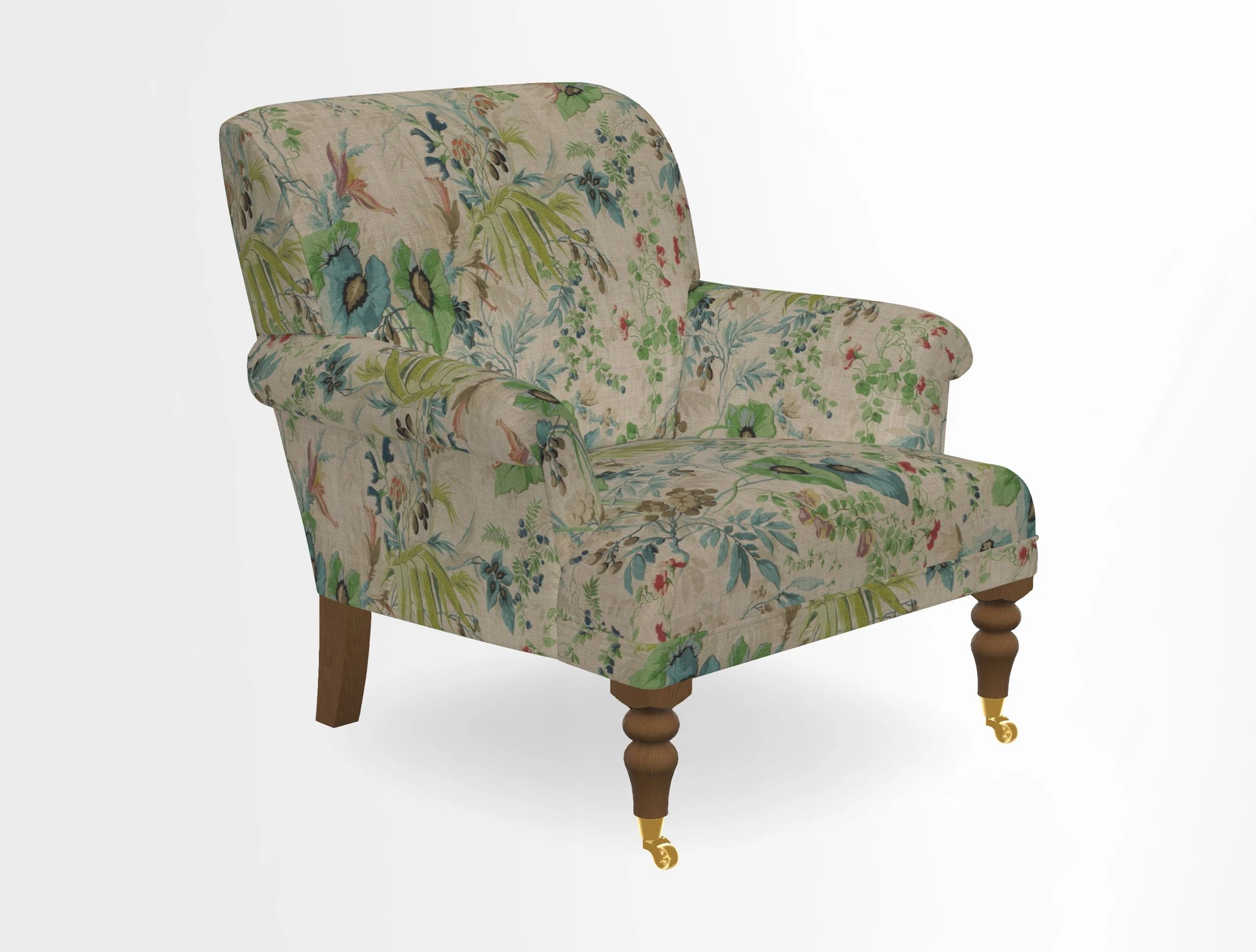 Midhurst Chair in Kirby Soho Burnt Orange & Mulberry Rustic Stripe Red Plum