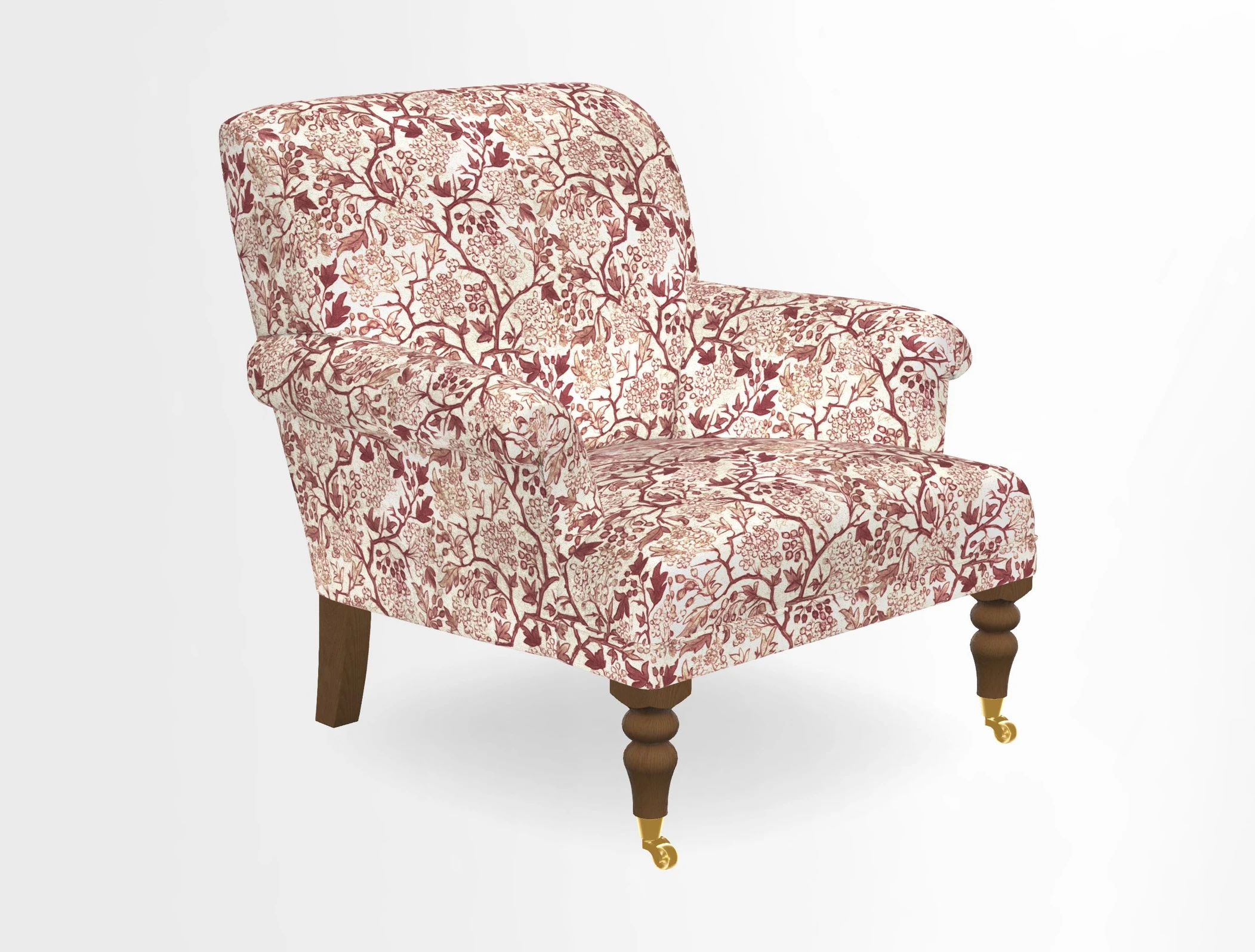 Midhurst Chair in Kirby Soho Burnt Orange & Mulberry Rustic Stripe Red Plum