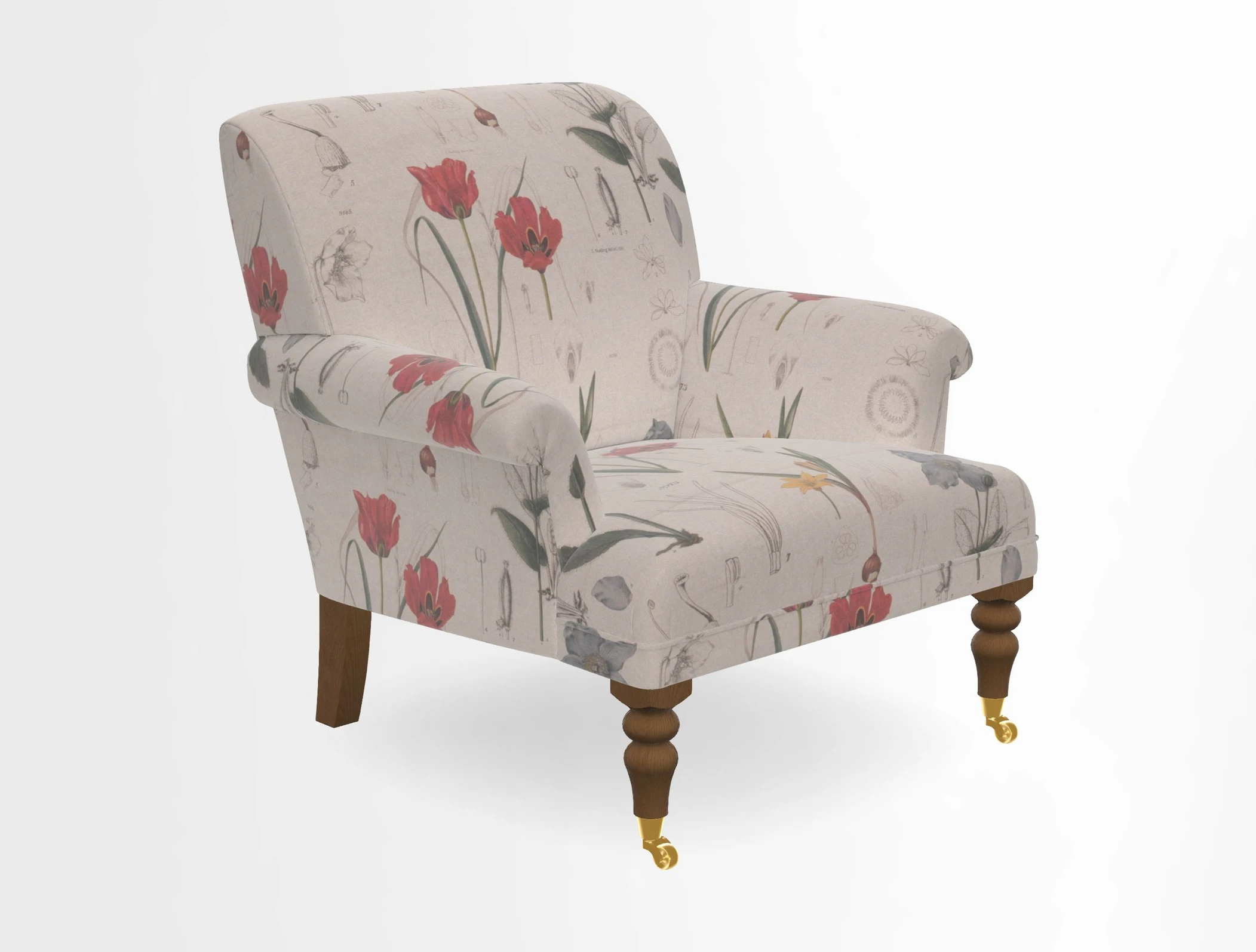 Midhurst Chair in Kirby Soho Burnt Orange & Mulberry Rustic Stripe Red Plum