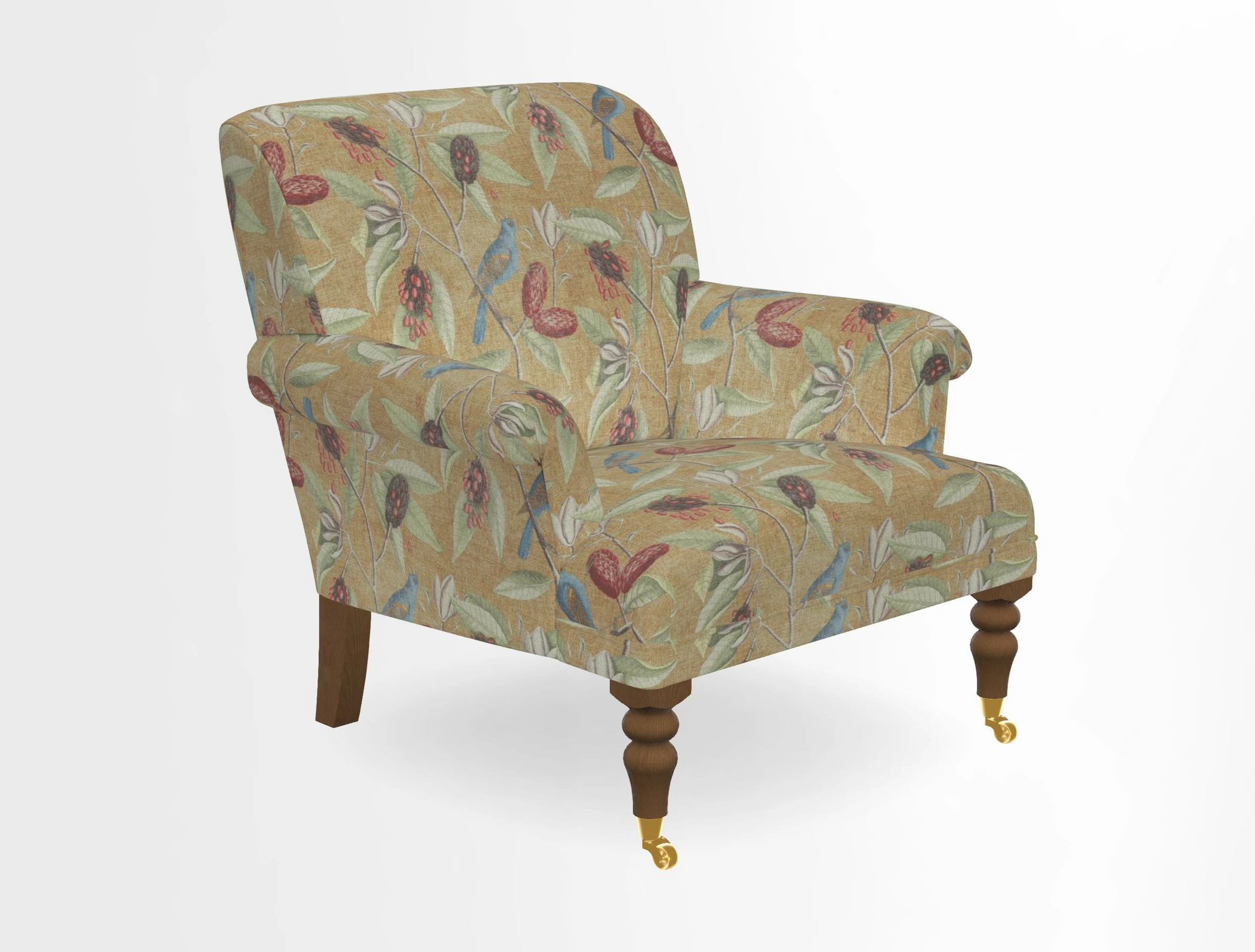 Midhurst Chair in Kirby Soho Burnt Orange & Mulberry Rustic Stripe Red Plum