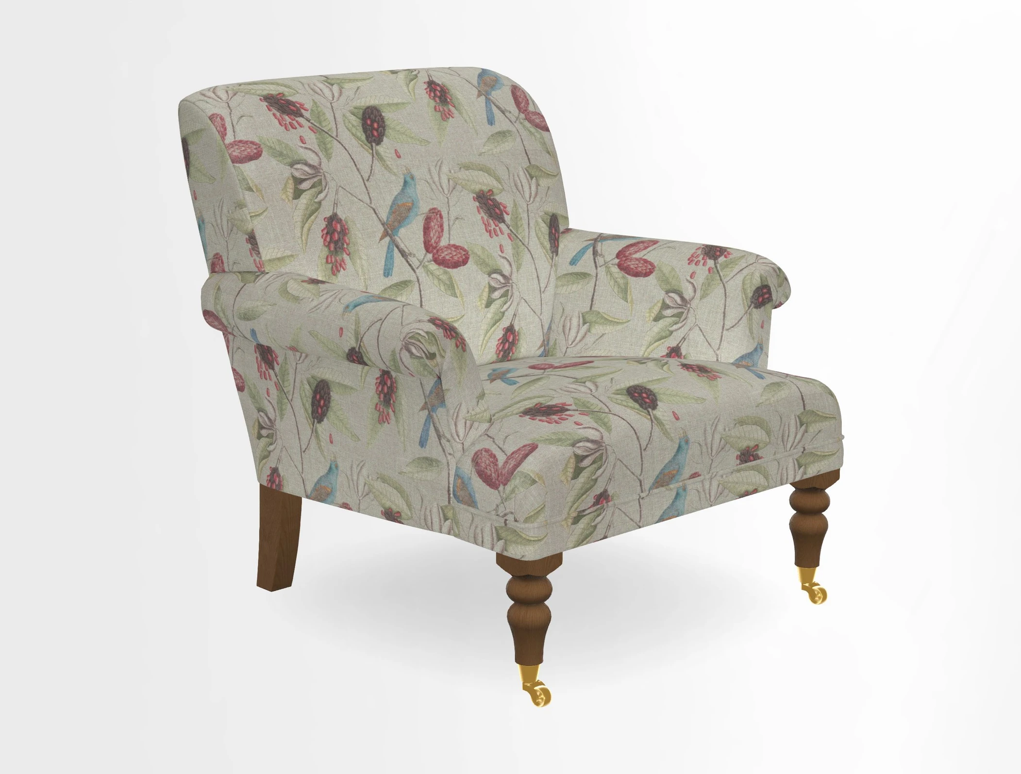 Midhurst Chair in Kirby Soho Burnt Orange & Mulberry Rustic Stripe Red Plum