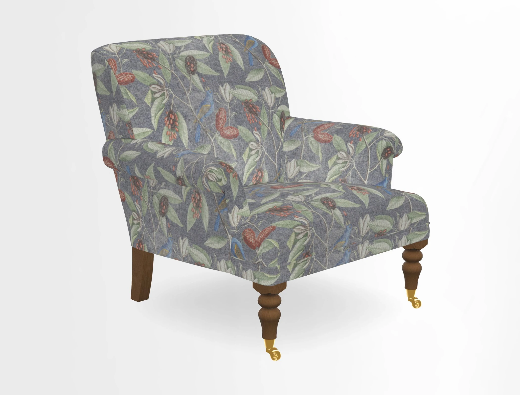 Midhurst Chair in Kirby Soho Burnt Orange & Mulberry Rustic Stripe Red Plum