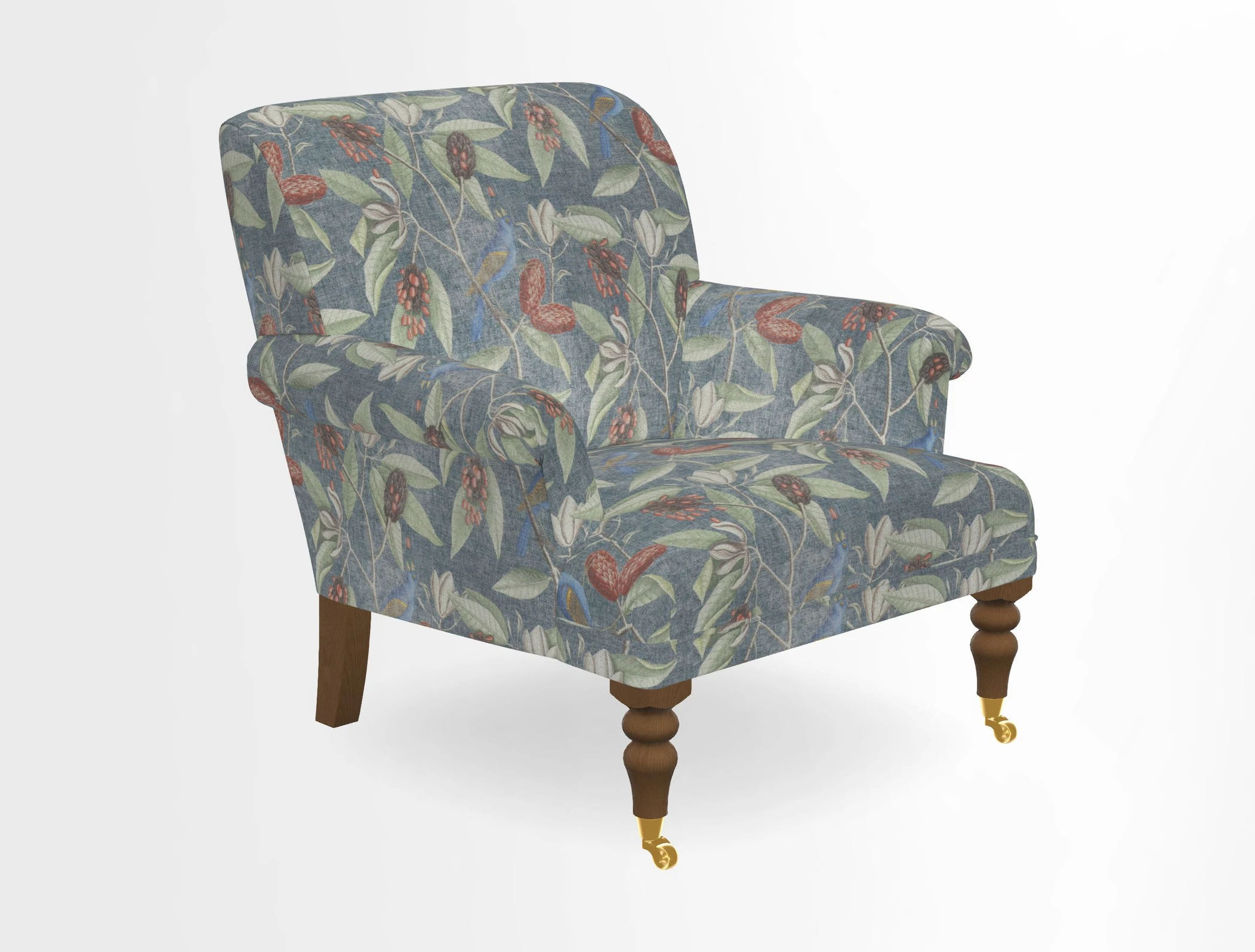 Midhurst Chair in Kirby Soho Burnt Orange & Mulberry Rustic Stripe Red Plum