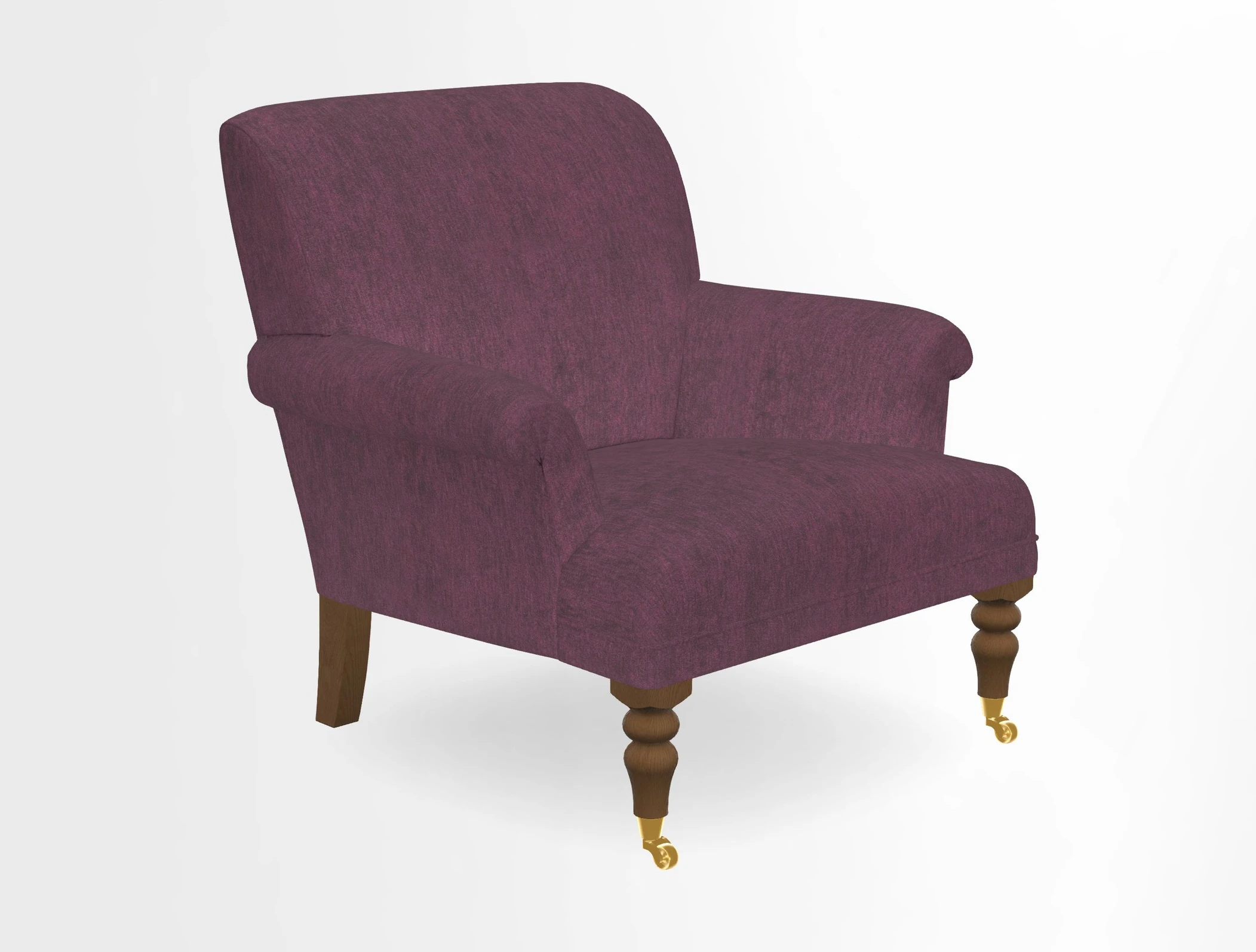 Midhurst Chair in Kirby Soho Burnt Orange & Mulberry Rustic Stripe Red Plum