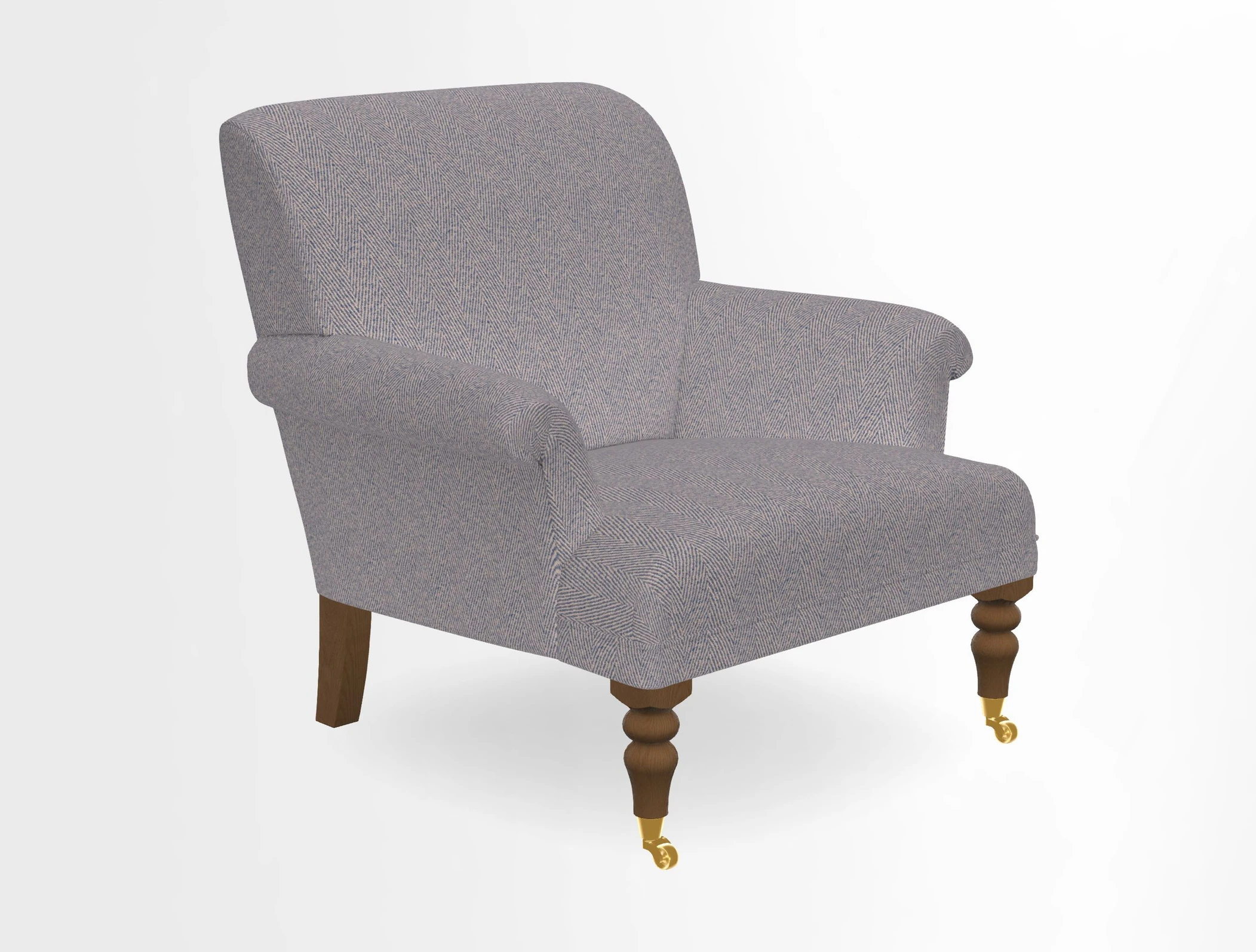 Midhurst Chair in Kirby Soho Burnt Orange & Mulberry Rustic Stripe Red Plum
