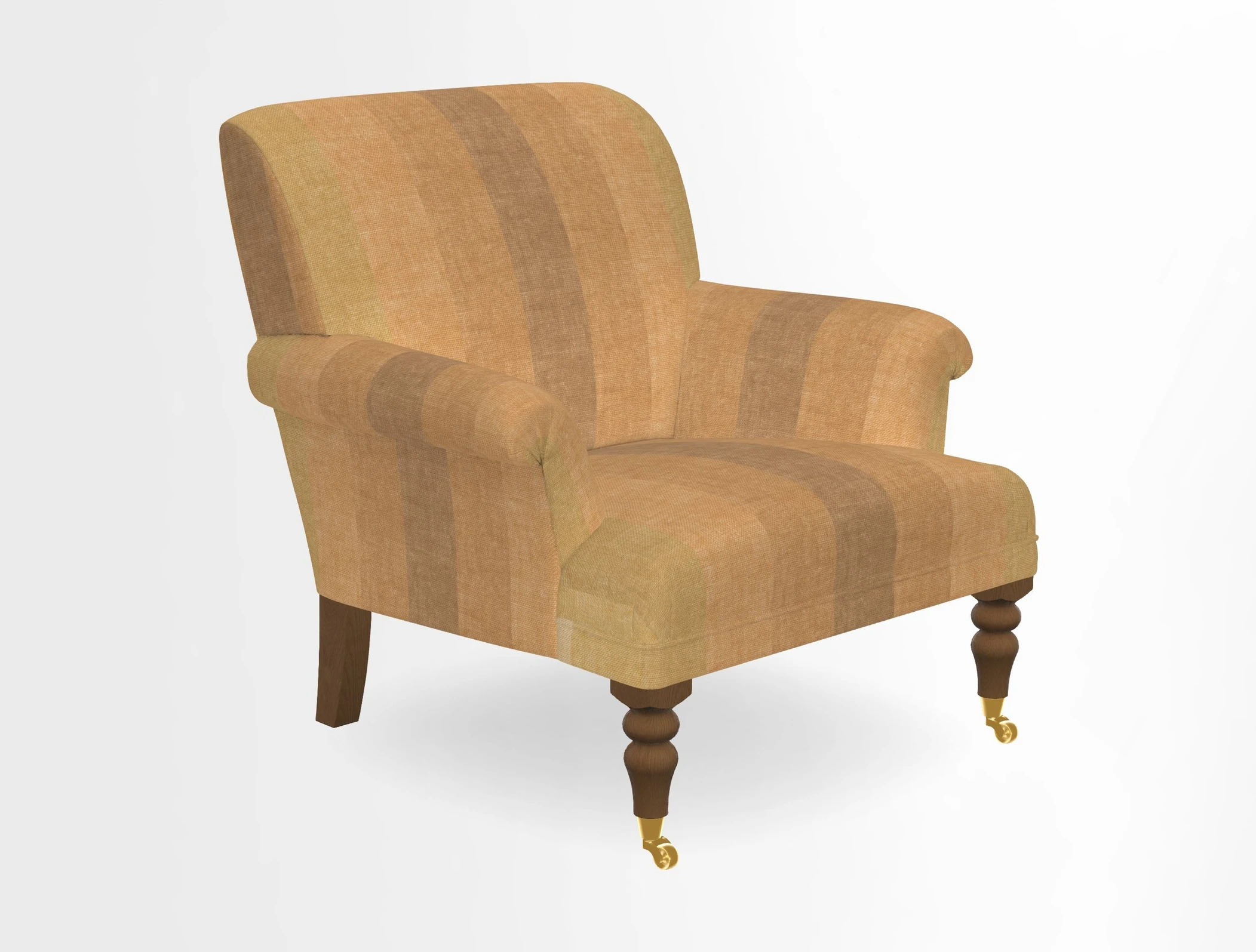 Midhurst Chair in Kirby Soho Burnt Orange & Mulberry Rustic Stripe Red Plum