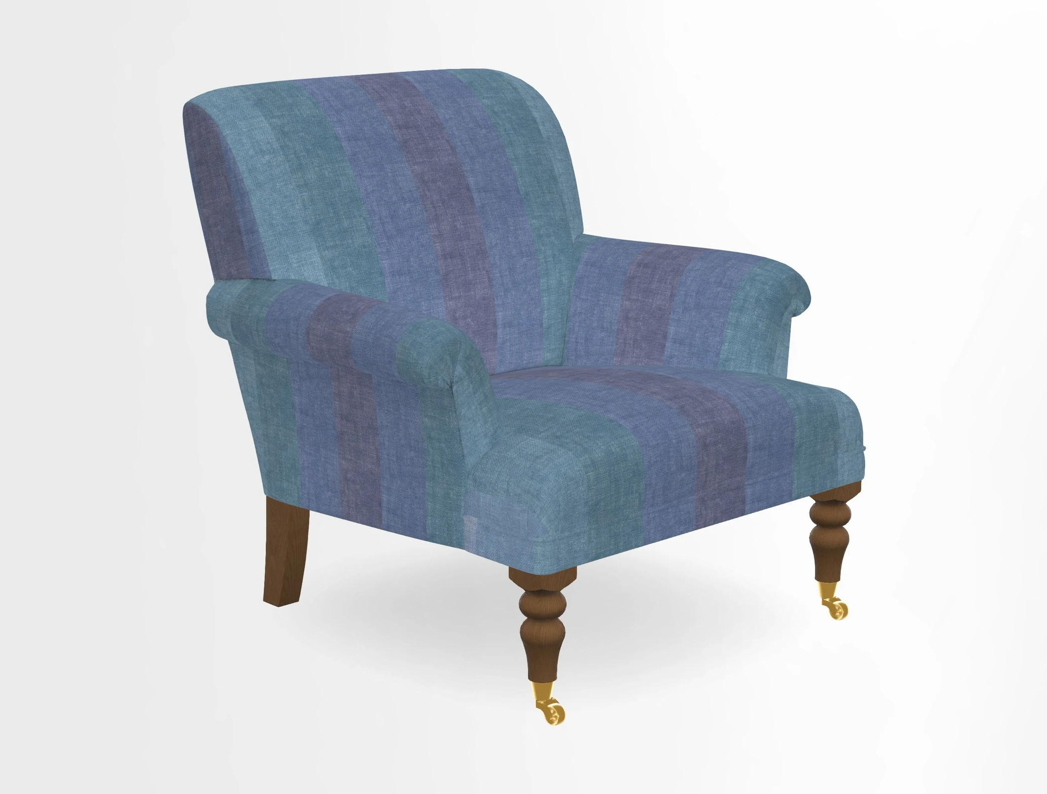Midhurst Chair in Kirby Soho Burnt Orange & Mulberry Rustic Stripe Red Plum