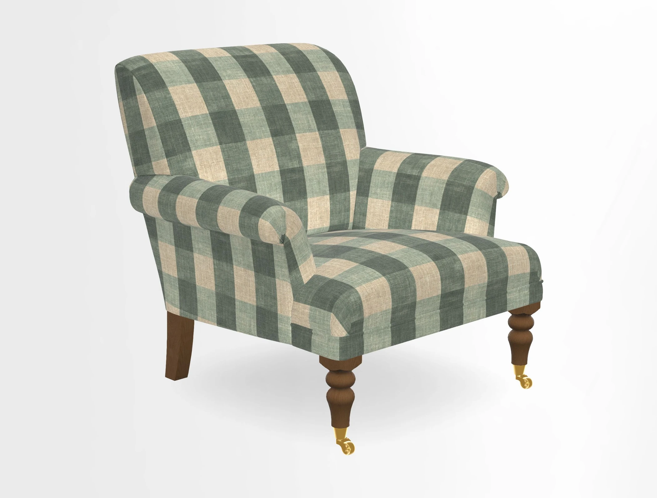 Midhurst Chair in Kirby Soho Burnt Orange & Mulberry Rustic Stripe Red Plum