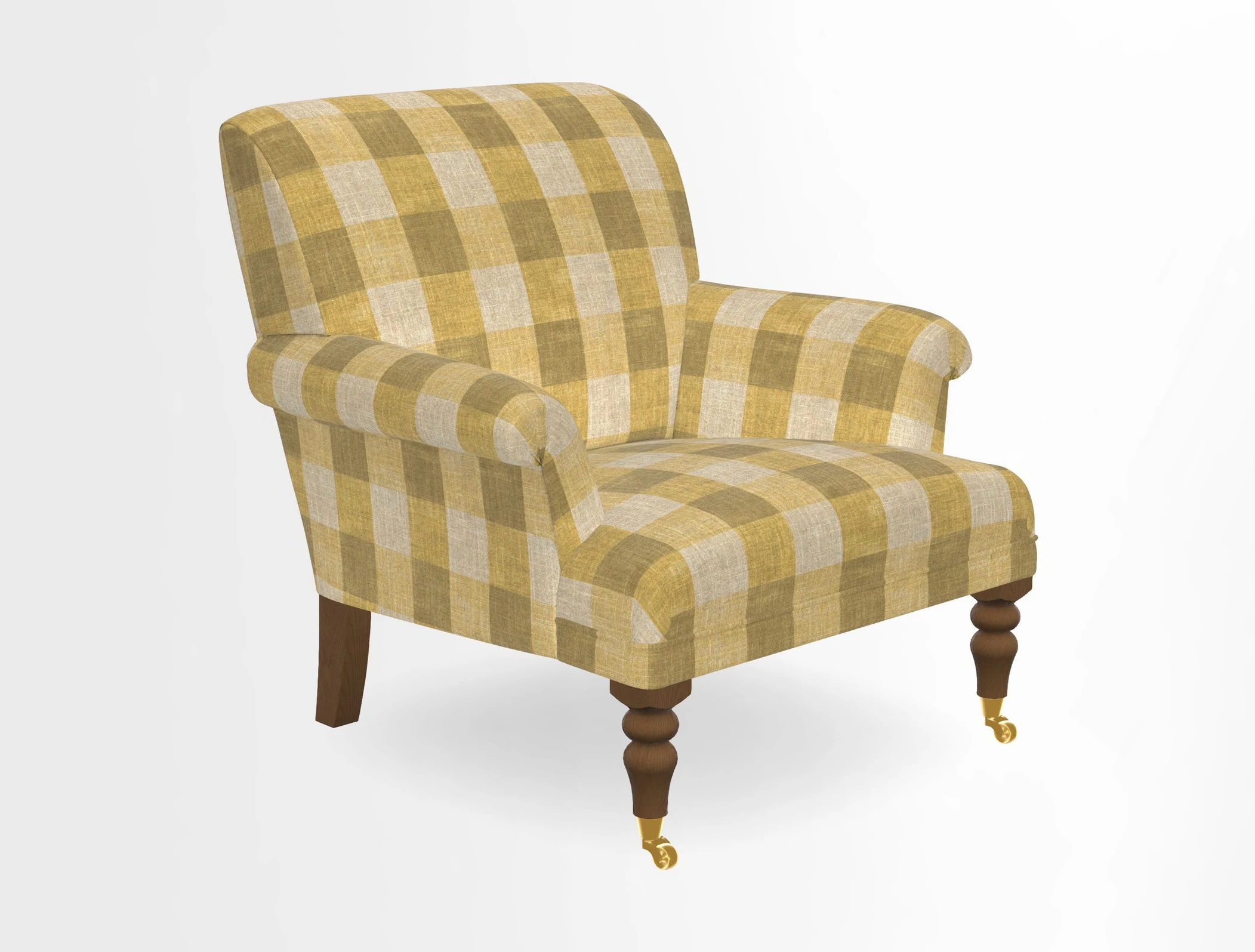 Midhurst Chair in Kirby Soho Burnt Orange & Mulberry Rustic Stripe Red Plum