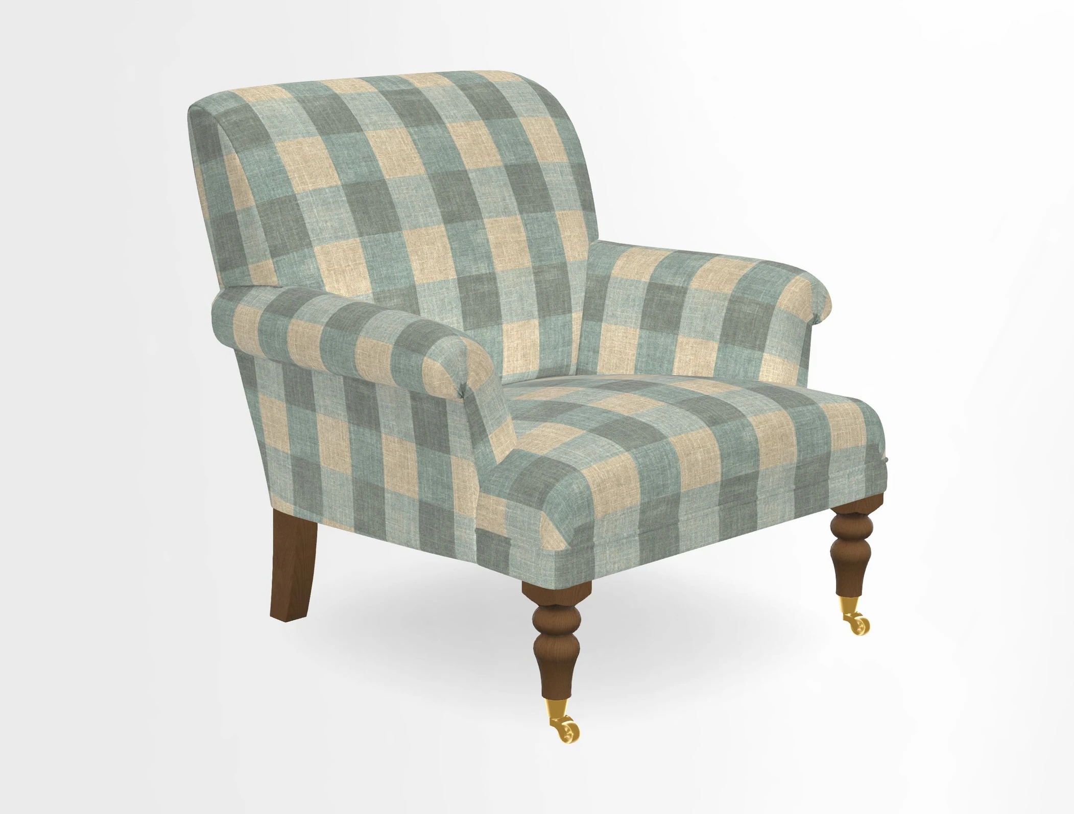 Midhurst Chair in Kirby Soho Burnt Orange & Mulberry Rustic Stripe Red Plum