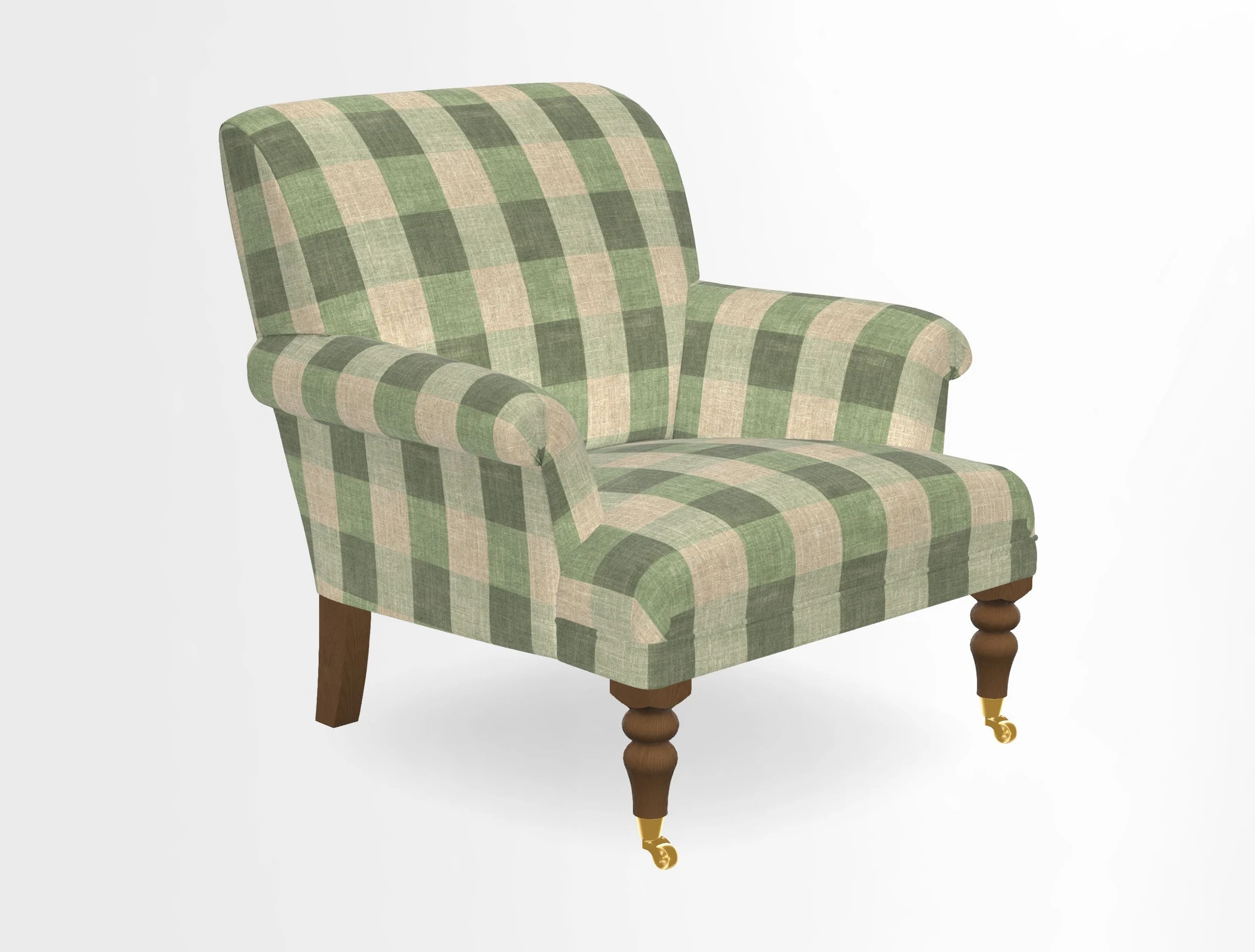 Midhurst Chair in Kirby Soho Burnt Orange & Mulberry Rustic Stripe Red Plum