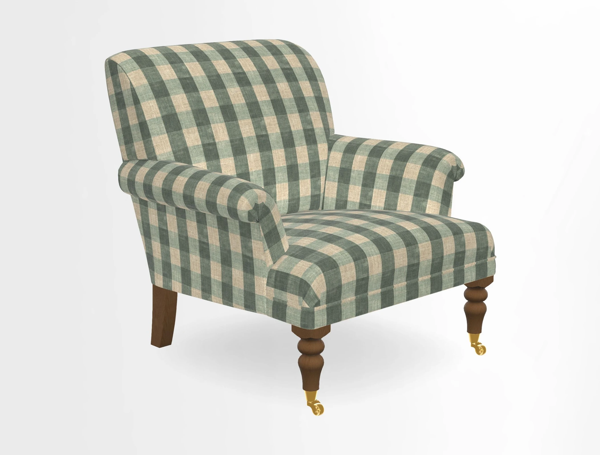 Midhurst Chair in Kirby Soho Burnt Orange & Mulberry Rustic Stripe Red Plum