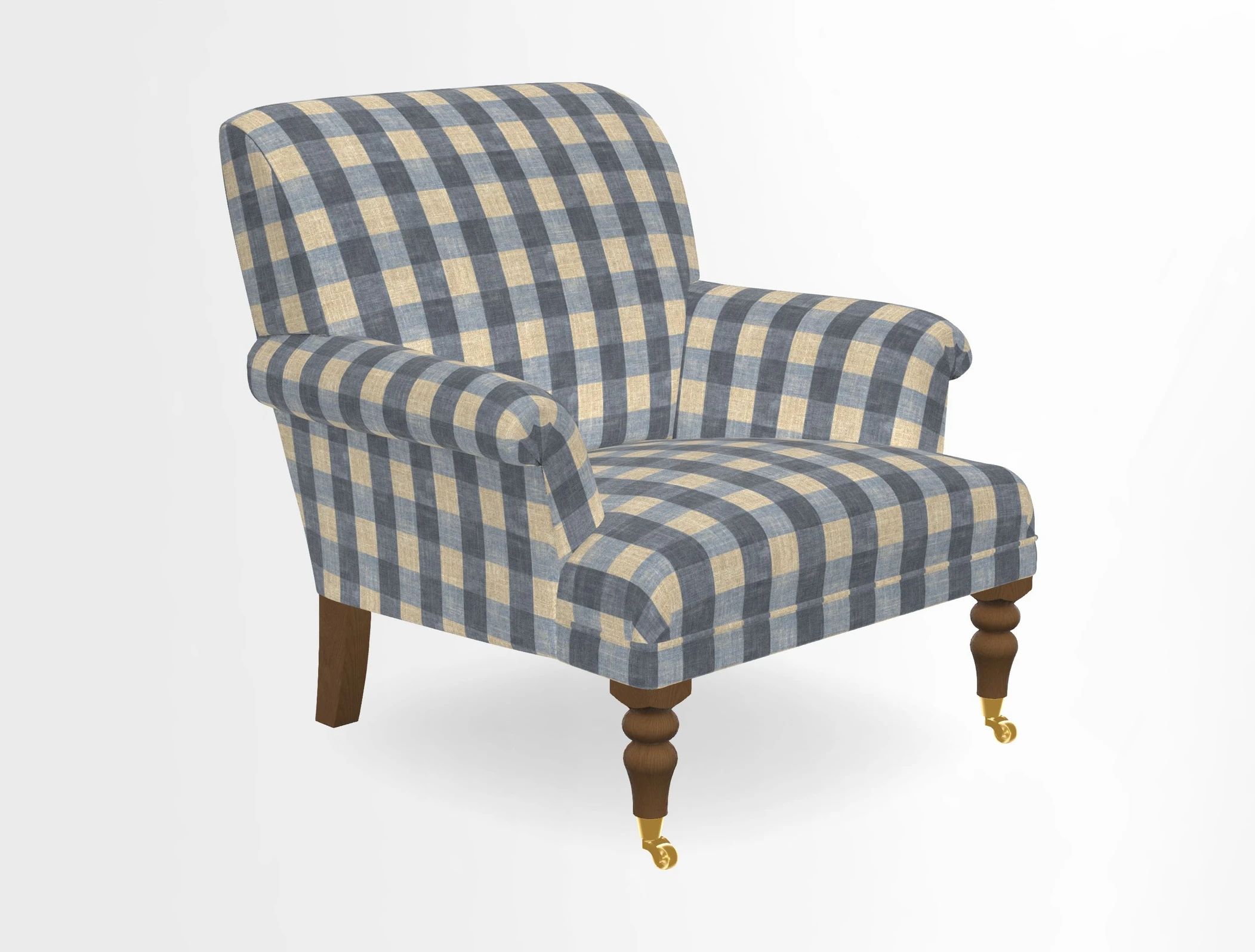 Midhurst Chair in Kirby Soho Burnt Orange & Mulberry Rustic Stripe Red Plum