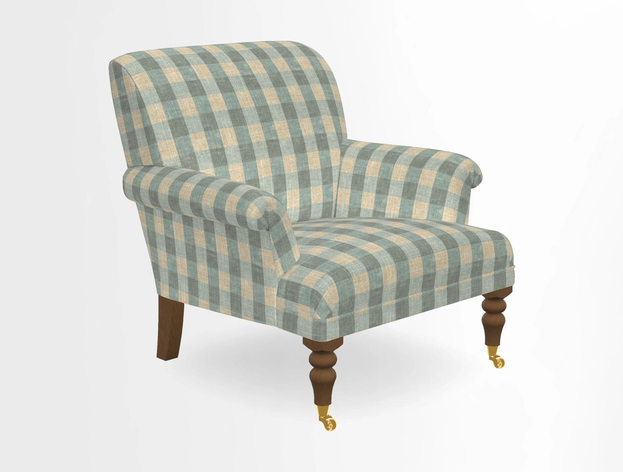 Midhurst Chair in Kirby Soho Burnt Orange & Mulberry Rustic Stripe Red Plum