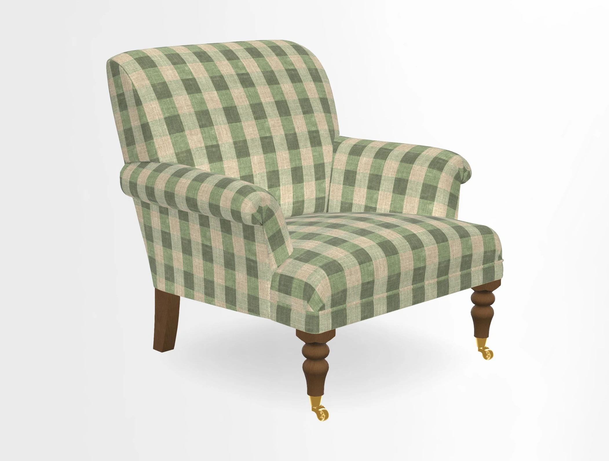 Midhurst Chair in Kirby Soho Burnt Orange & Mulberry Rustic Stripe Red Plum
