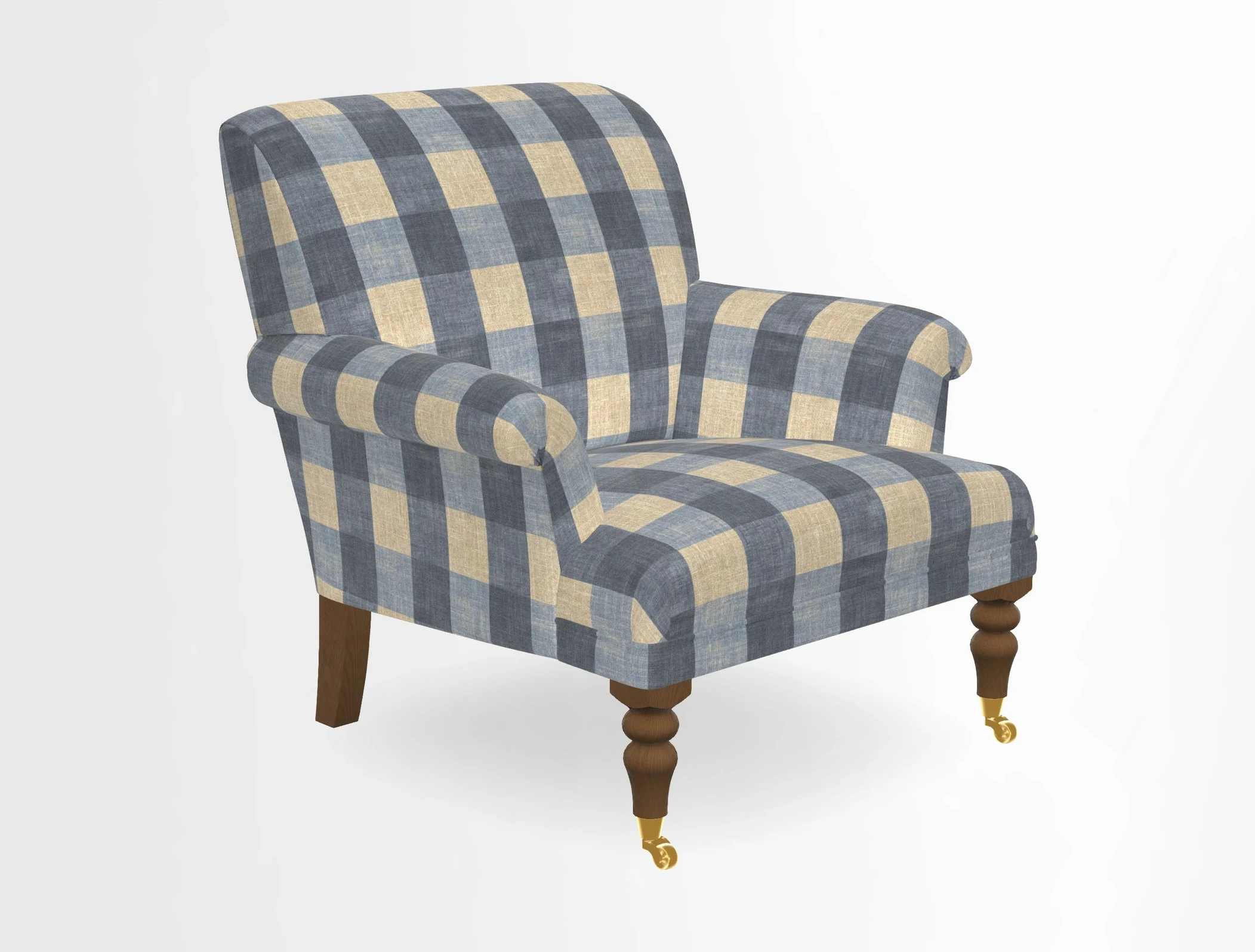 Midhurst Chair in Kirby Soho Burnt Orange & Mulberry Rustic Stripe Red Plum