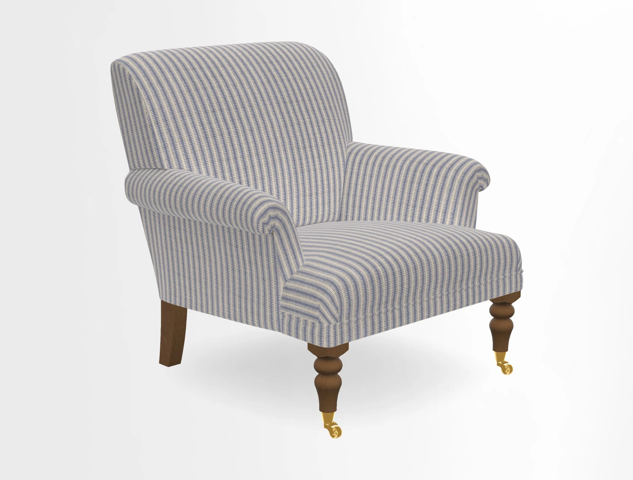 Midhurst Chair in Kirby Soho Burnt Orange & Mulberry Rustic Stripe Red Plum