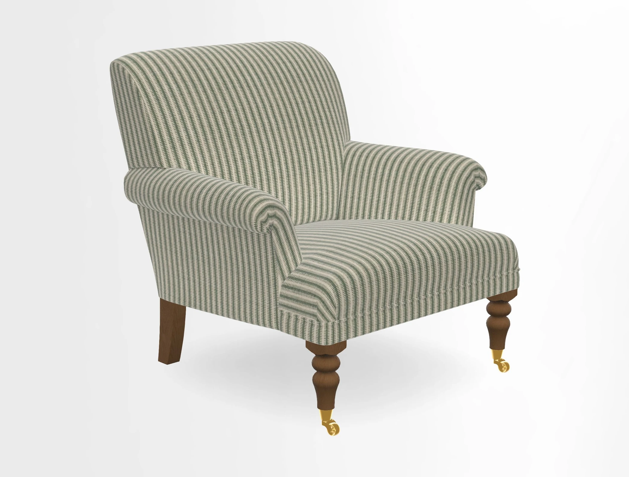Midhurst Chair in Kirby Soho Burnt Orange & Mulberry Rustic Stripe Red Plum