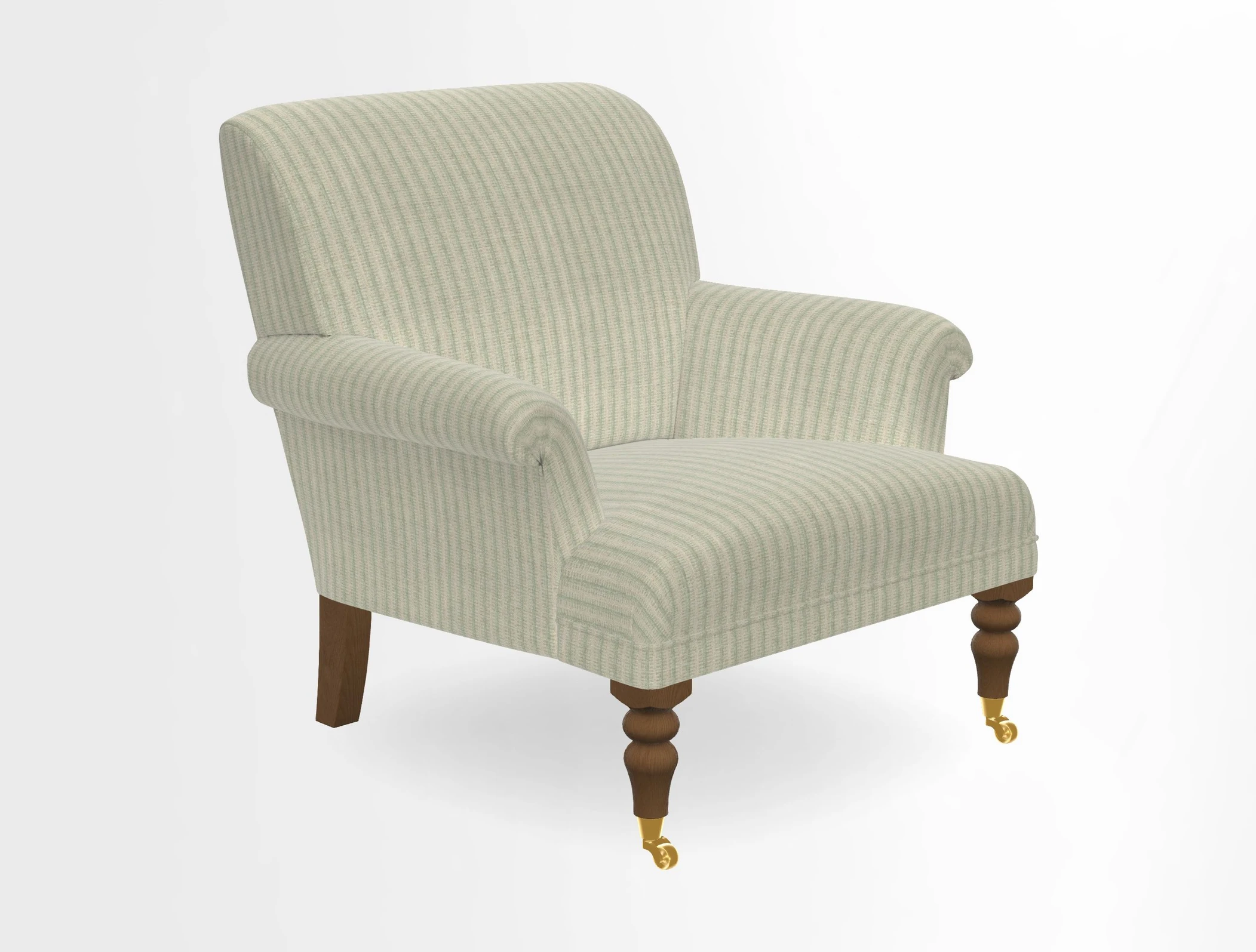 Midhurst Chair in Kirby Soho Burnt Orange & Mulberry Rustic Stripe Red Plum