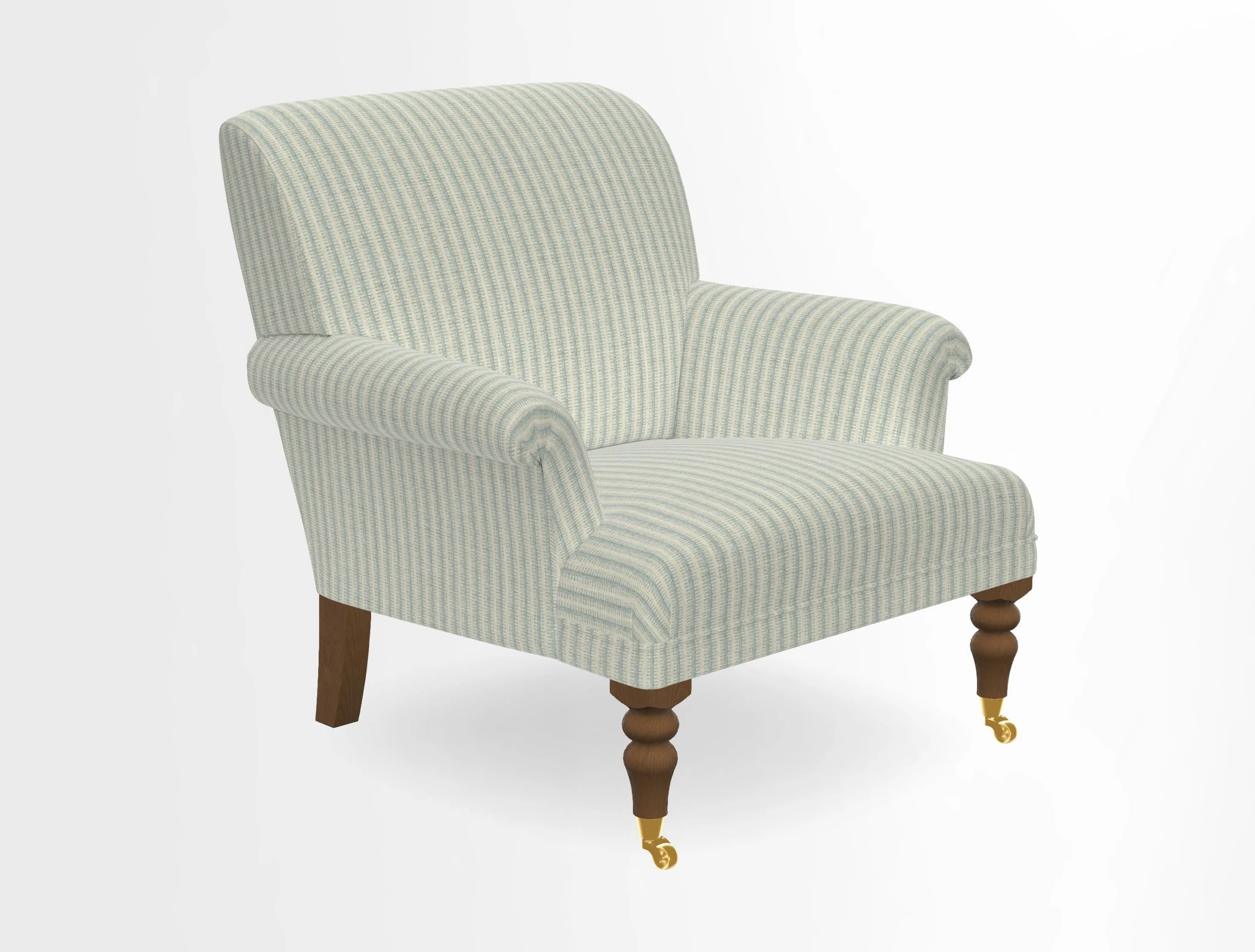 Midhurst Chair in Kirby Soho Burnt Orange & Mulberry Rustic Stripe Red Plum