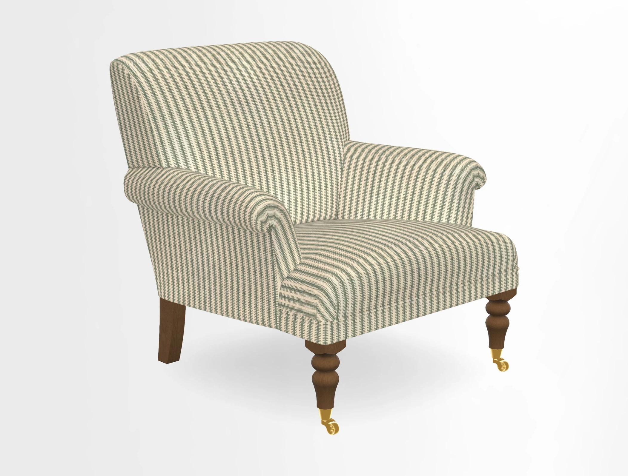 Midhurst Chair in Kirby Soho Burnt Orange & Mulberry Rustic Stripe Red Plum