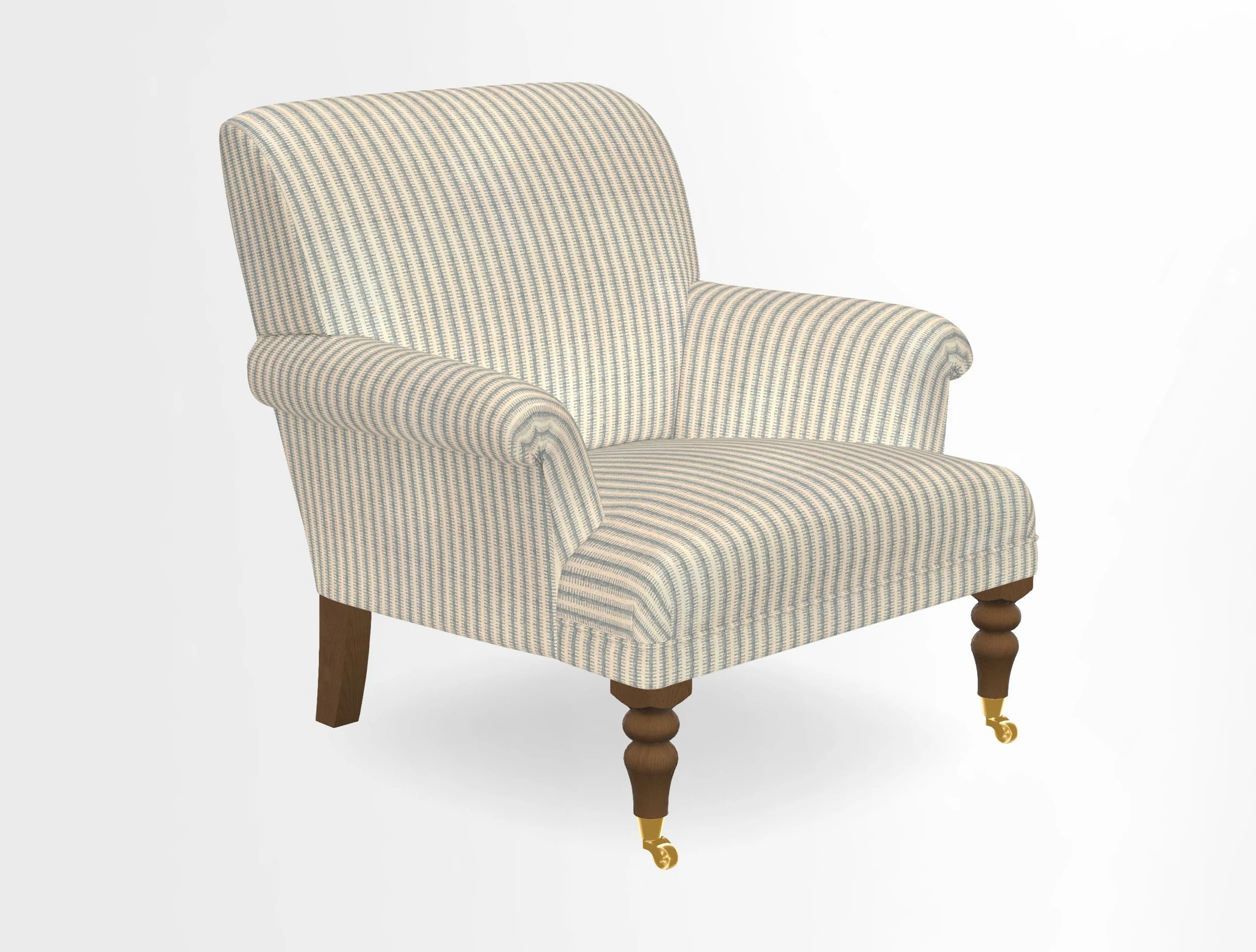 Midhurst Chair in Kirby Soho Burnt Orange & Mulberry Rustic Stripe Red Plum