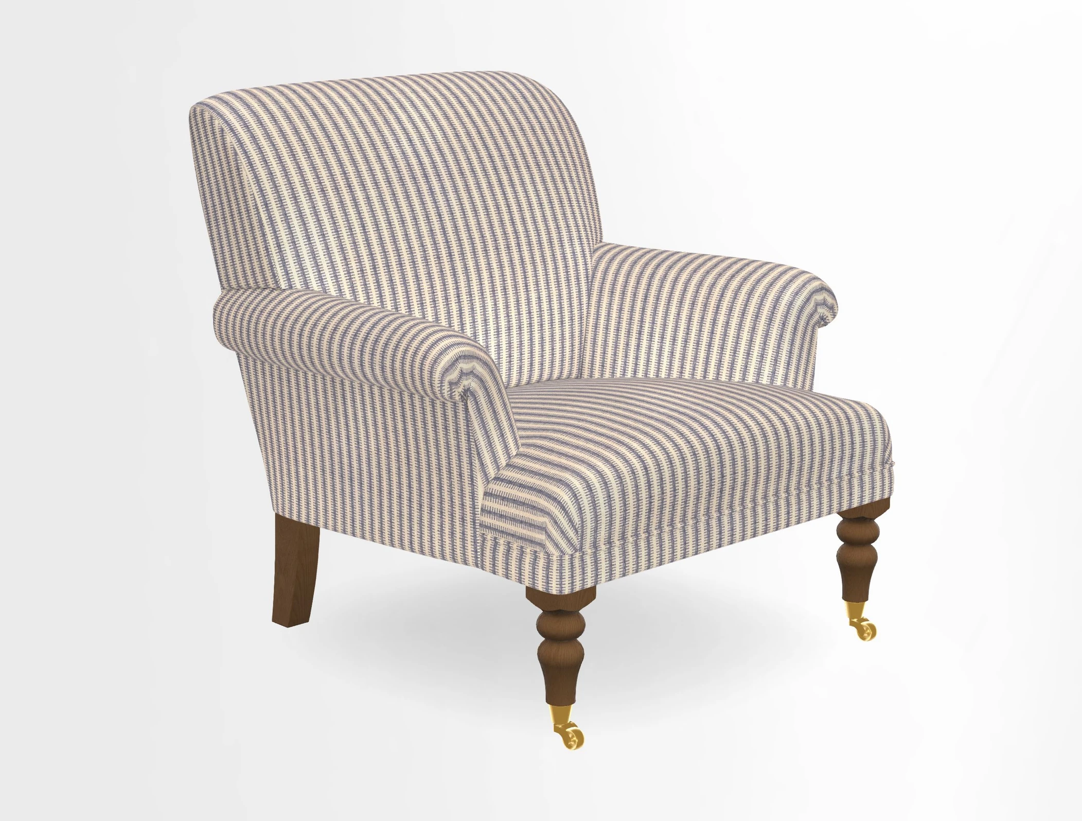 Midhurst Chair in Kirby Soho Burnt Orange & Mulberry Rustic Stripe Red Plum