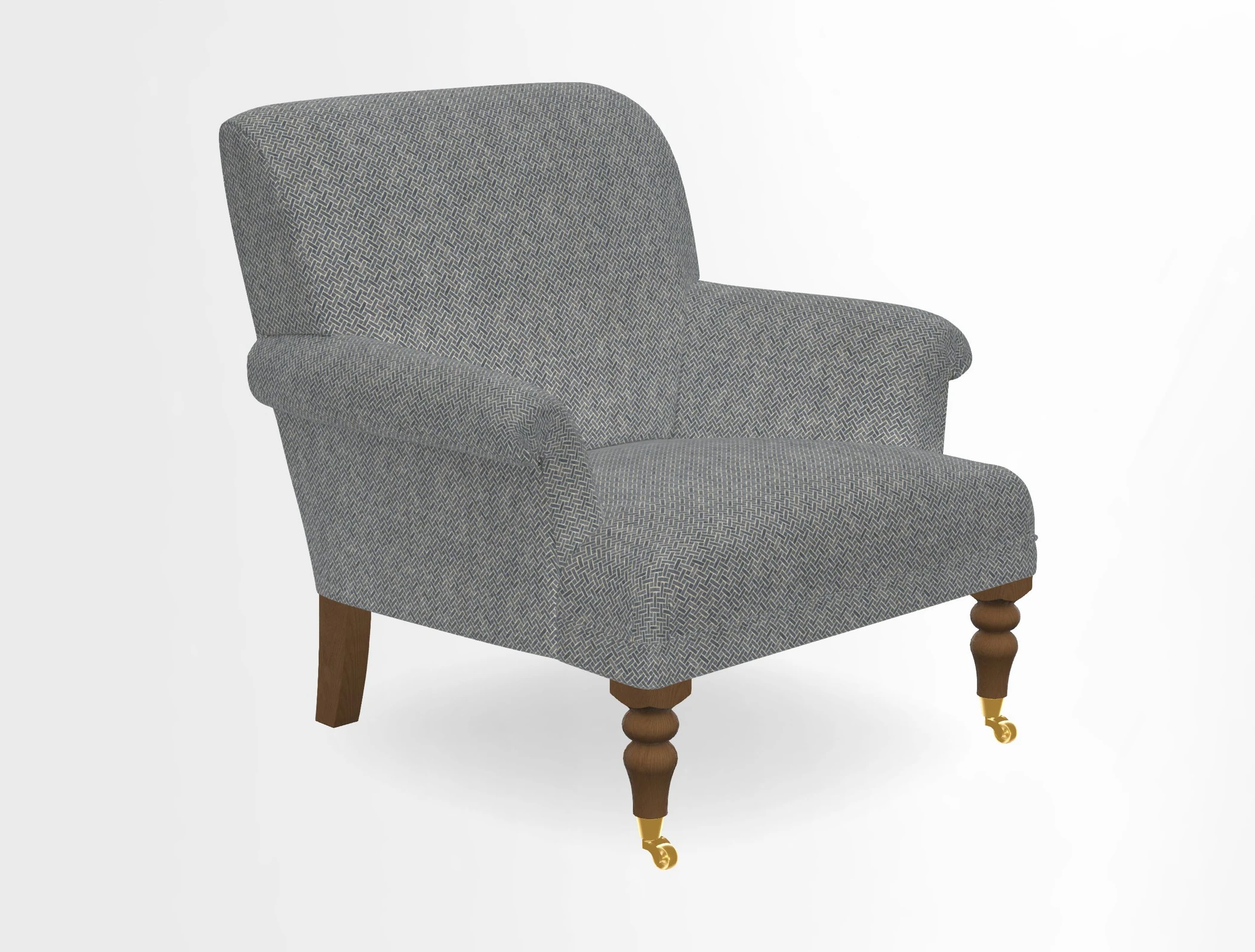 Midhurst Chair in Kirby Soho Burnt Orange & Mulberry Rustic Stripe Red Plum