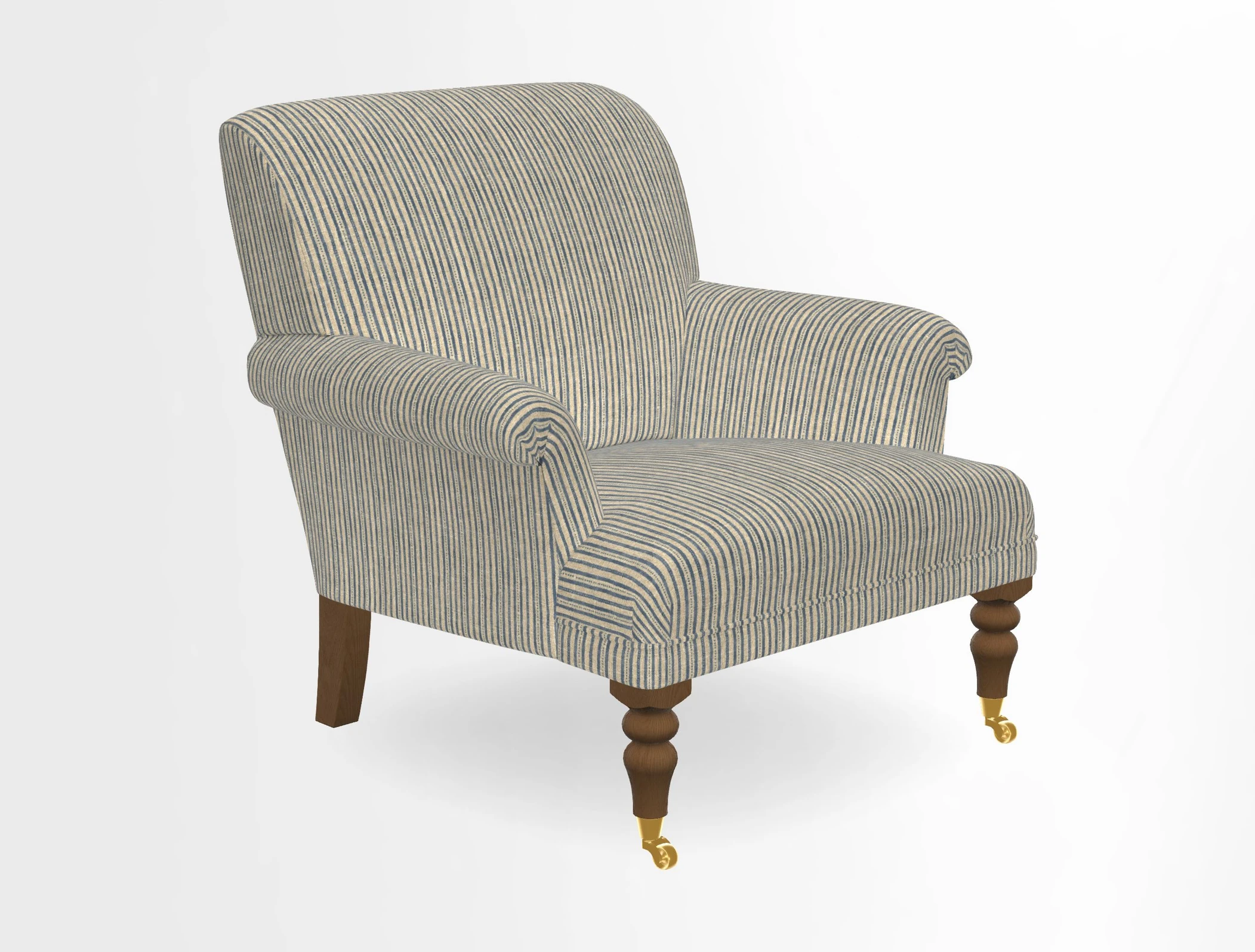 Midhurst Chair in Kirby Soho Burnt Orange & Mulberry Rustic Stripe Red Plum