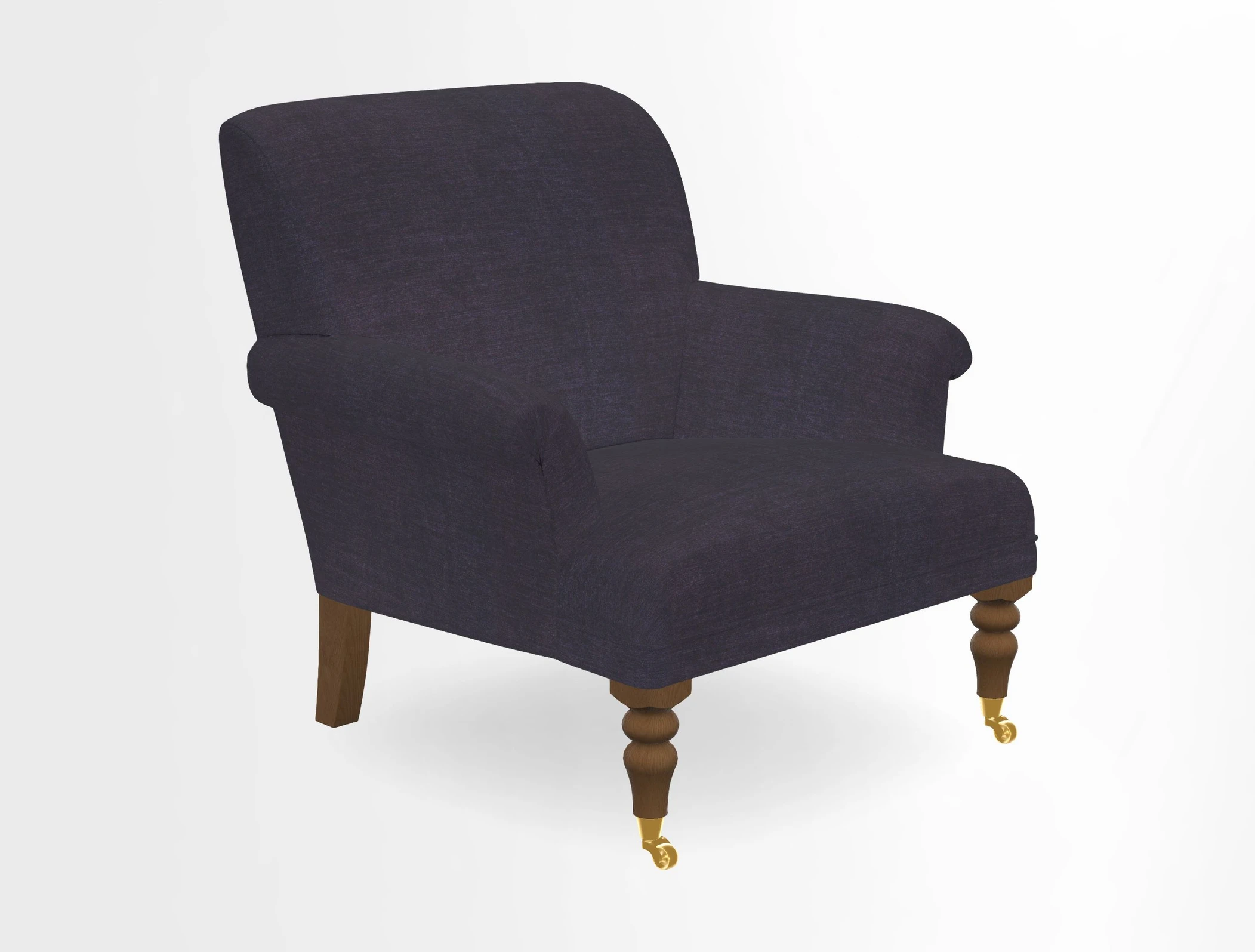 Midhurst Chair in Kirby Soho Burnt Orange & Mulberry Rustic Stripe Red Plum
