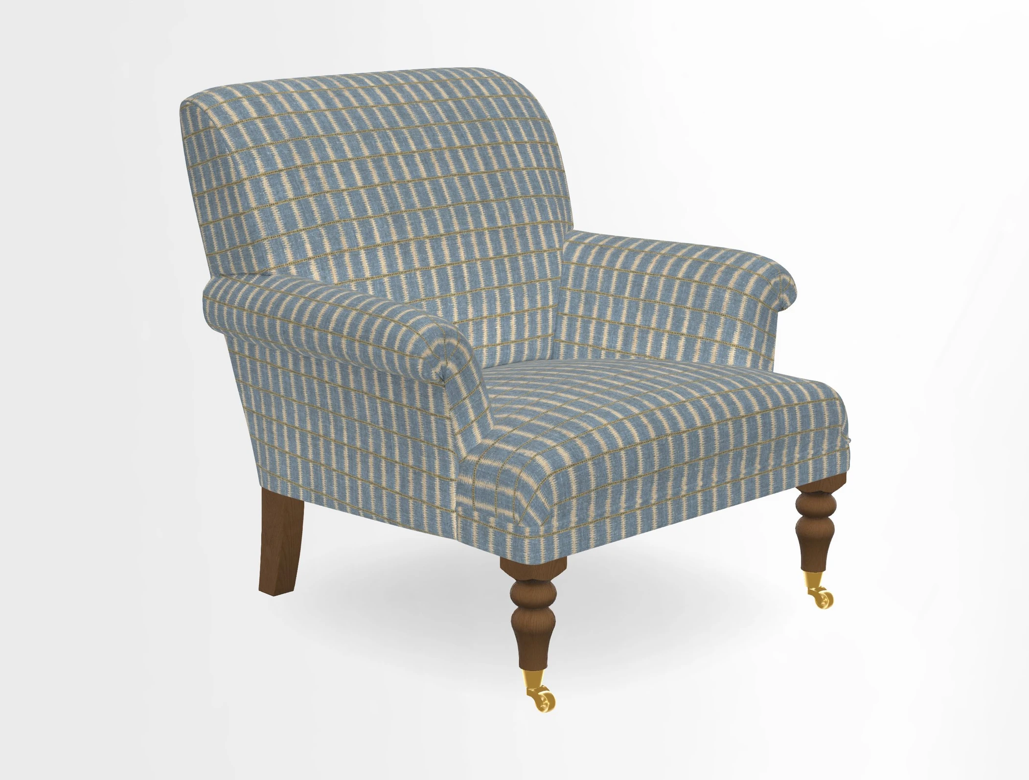 Midhurst Chair in Kirby Soho Burnt Orange & Mulberry Rustic Stripe Red Plum