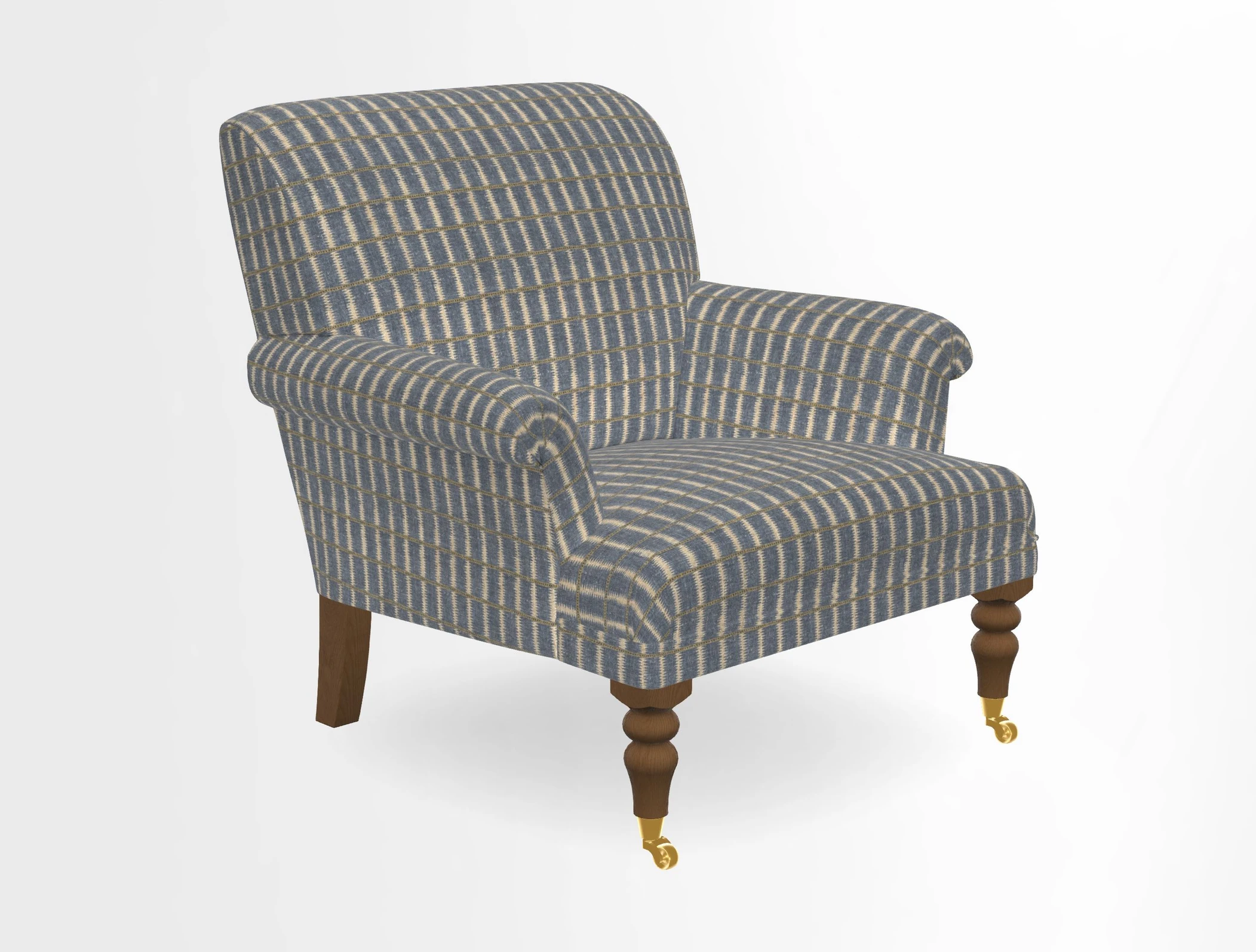 Midhurst Chair in Kirby Soho Burnt Orange & Mulberry Rustic Stripe Red Plum