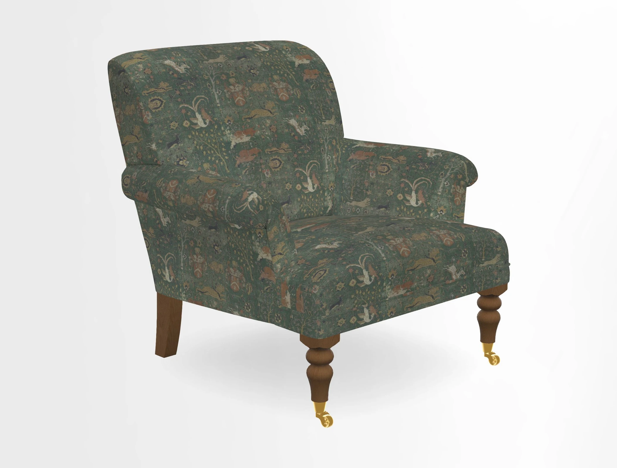 Midhurst Chair in Kirby Soho Burnt Orange & Mulberry Rustic Stripe Red Plum