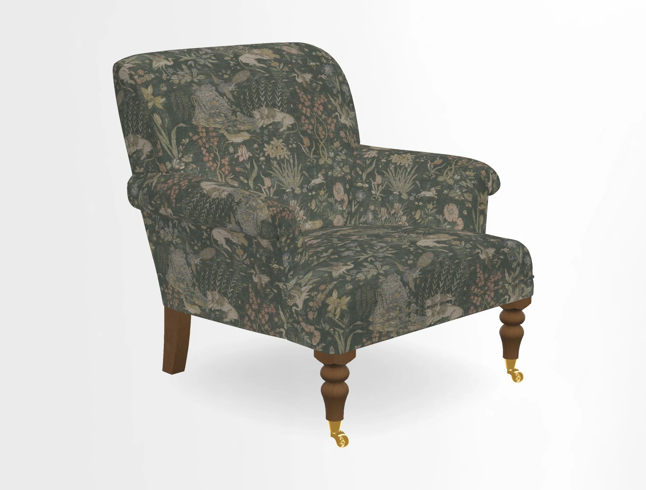 Midhurst Chair in Kirby Soho Burnt Orange & Mulberry Rustic Stripe Red Plum