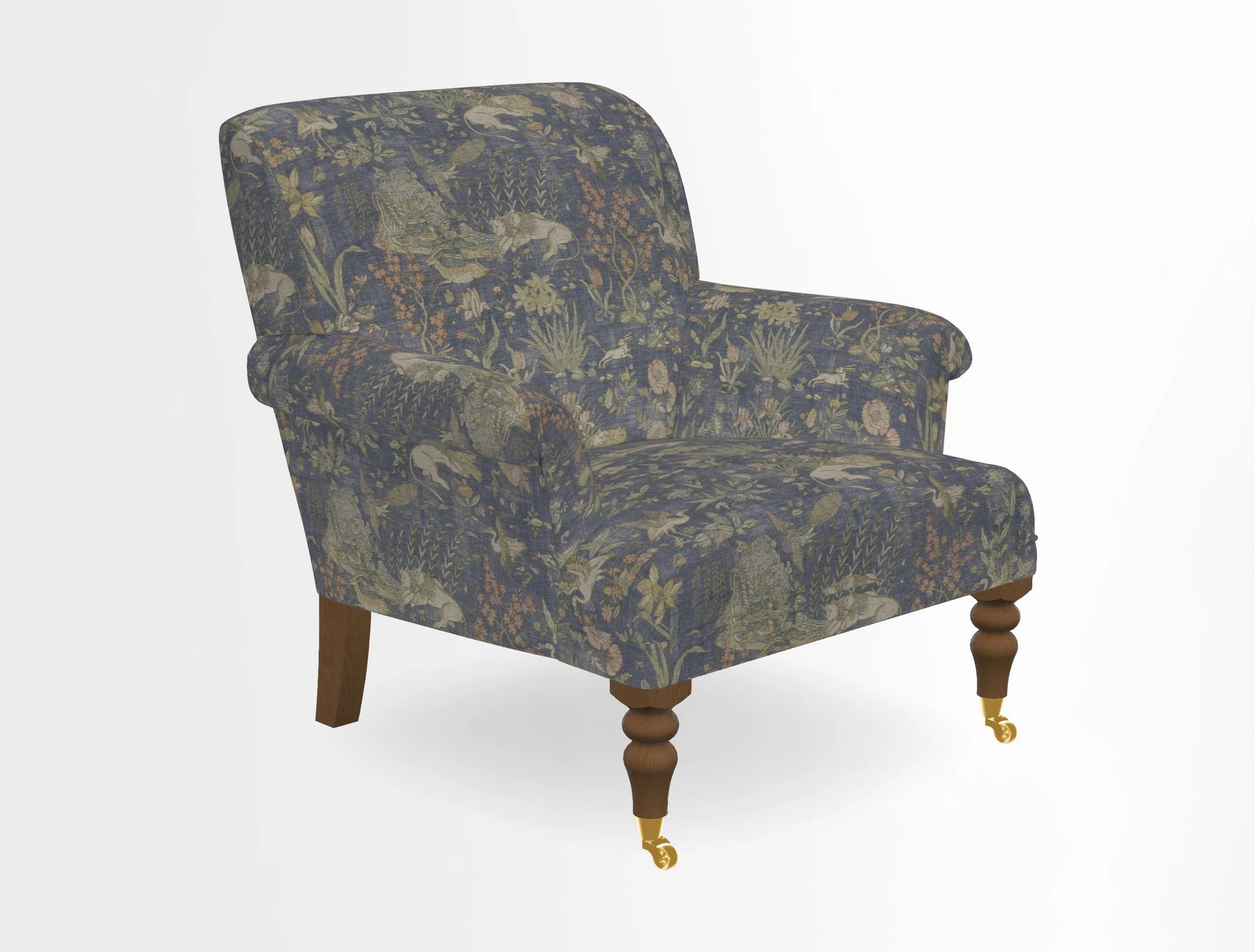 Midhurst Chair in Kirby Soho Burnt Orange & Mulberry Rustic Stripe Red Plum