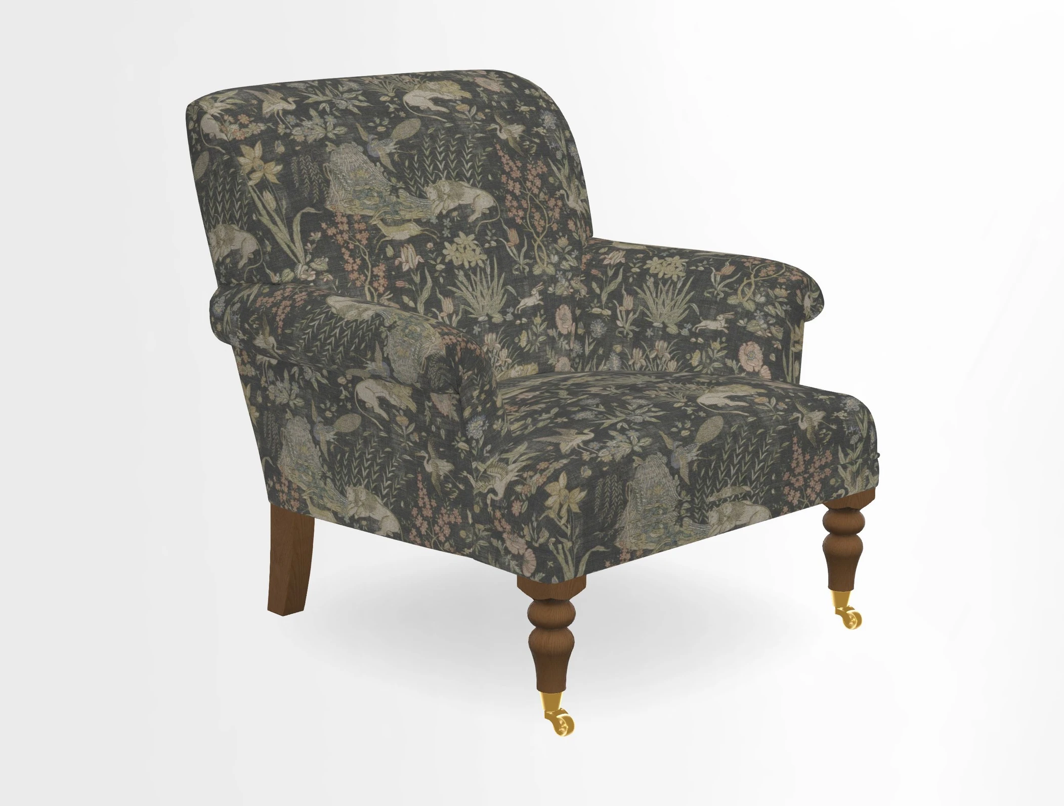 Midhurst Chair in Kirby Soho Burnt Orange & Mulberry Rustic Stripe Red Plum