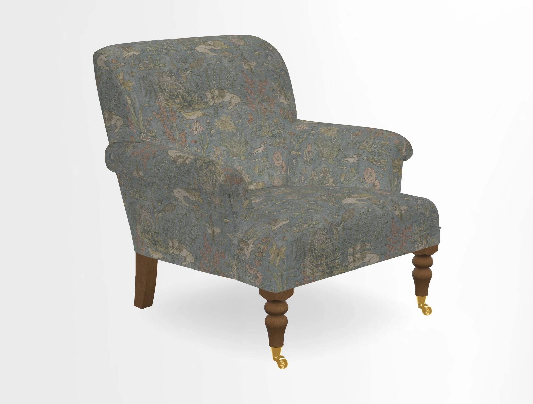Midhurst Chair in Kirby Soho Burnt Orange & Mulberry Rustic Stripe Red Plum