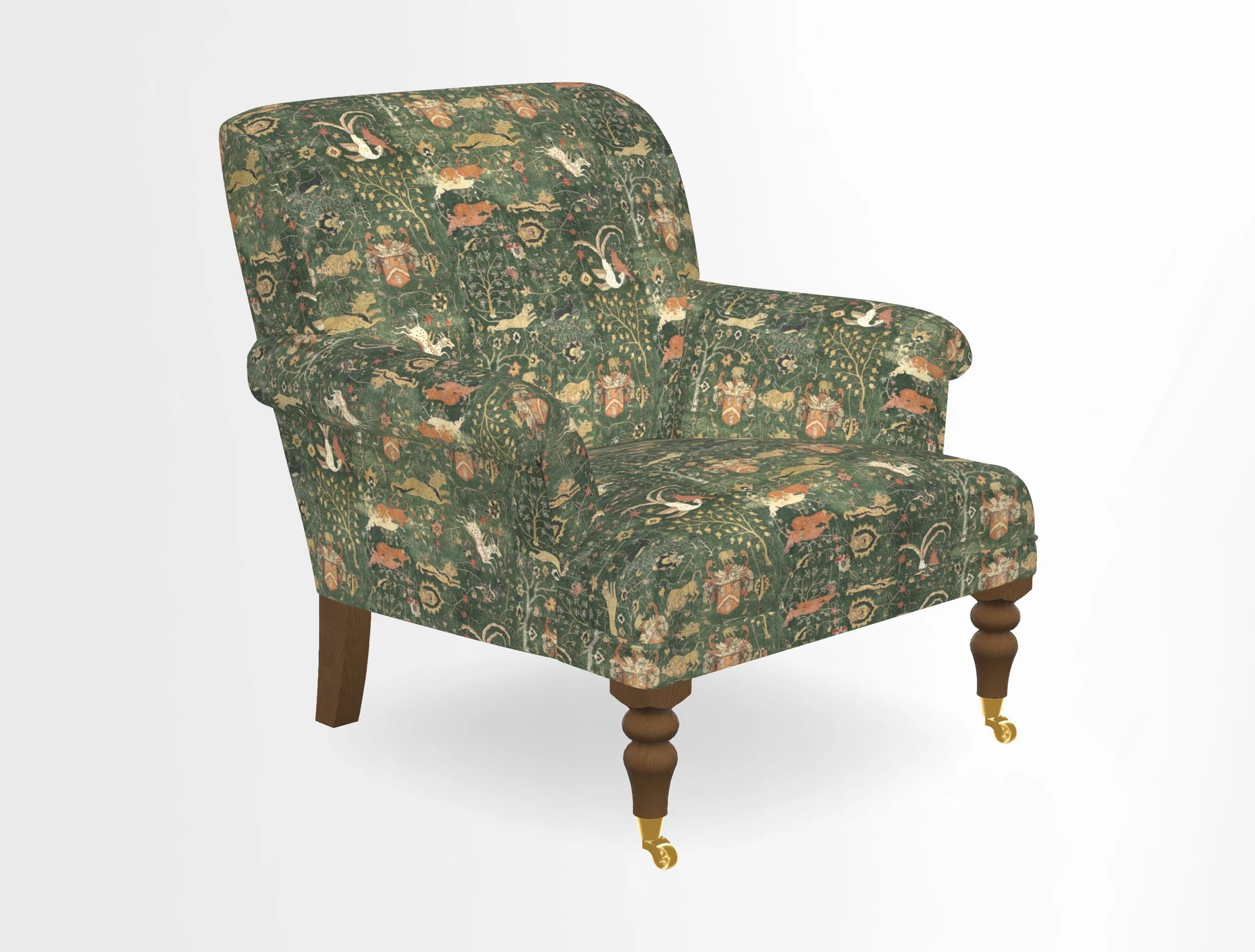 Midhurst Chair in Kirby Soho Burnt Orange & Mulberry Rustic Stripe Red Plum