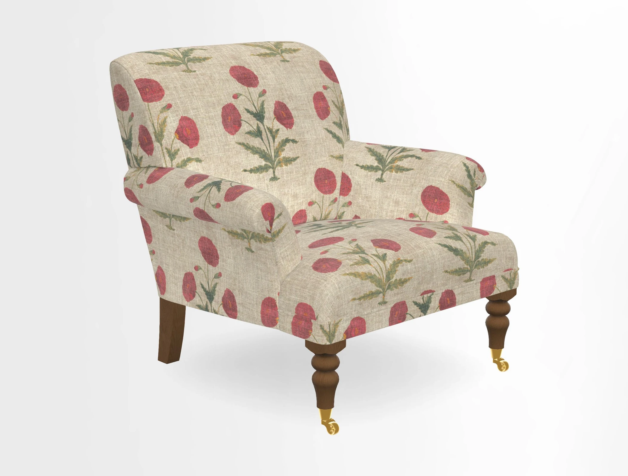 Midhurst Chair in Kirby Soho Burnt Orange & Mulberry Rustic Stripe Red Plum