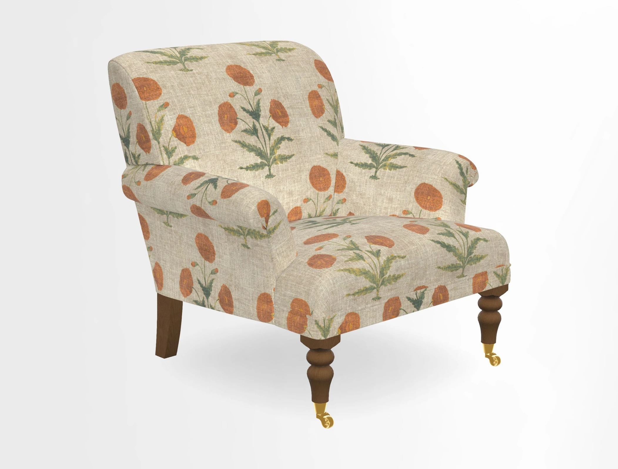 Midhurst Chair in Kirby Soho Burnt Orange & Mulberry Rustic Stripe Red Plum
