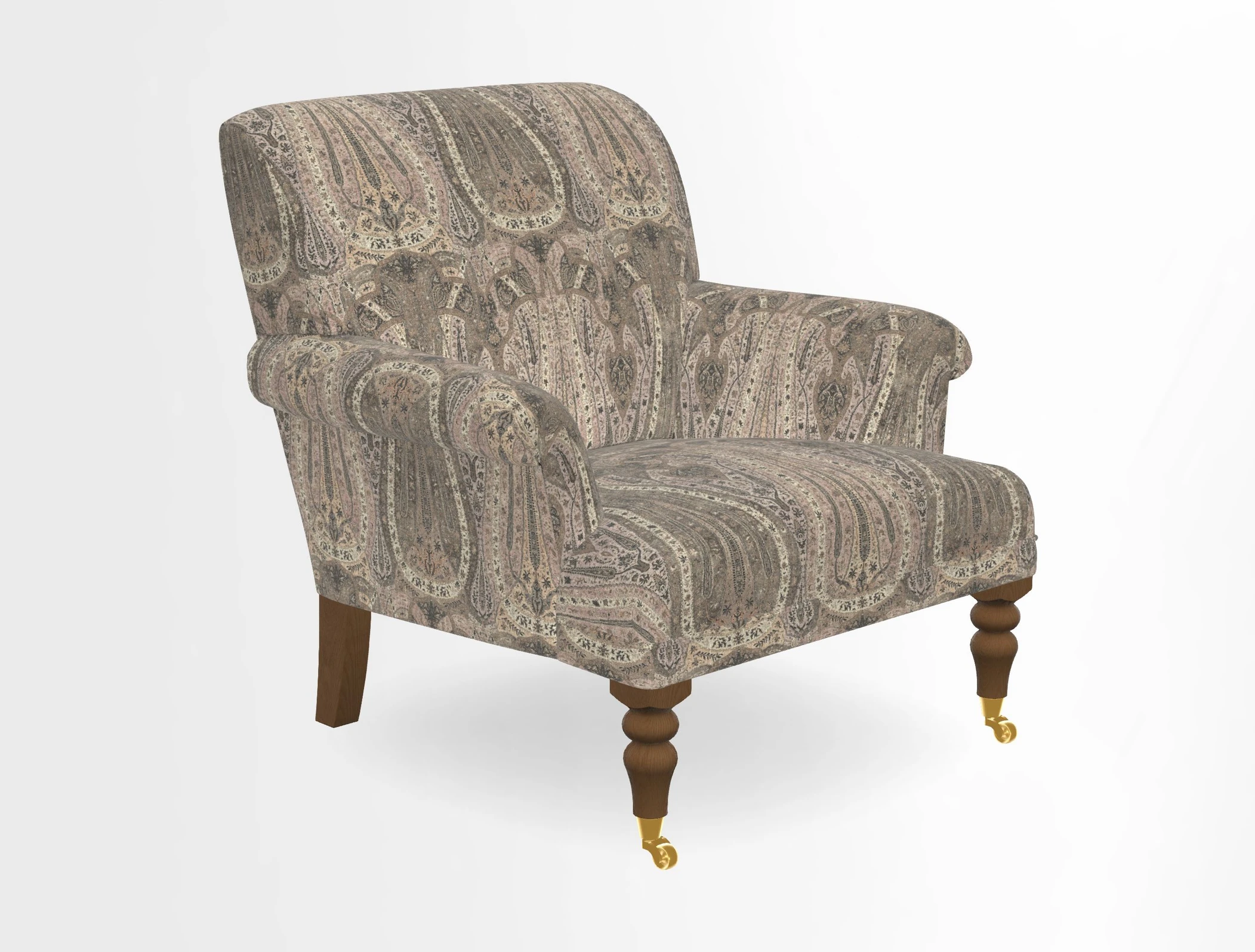 Midhurst Chair in Kirby Soho Burnt Orange & Mulberry Rustic Stripe Red Plum