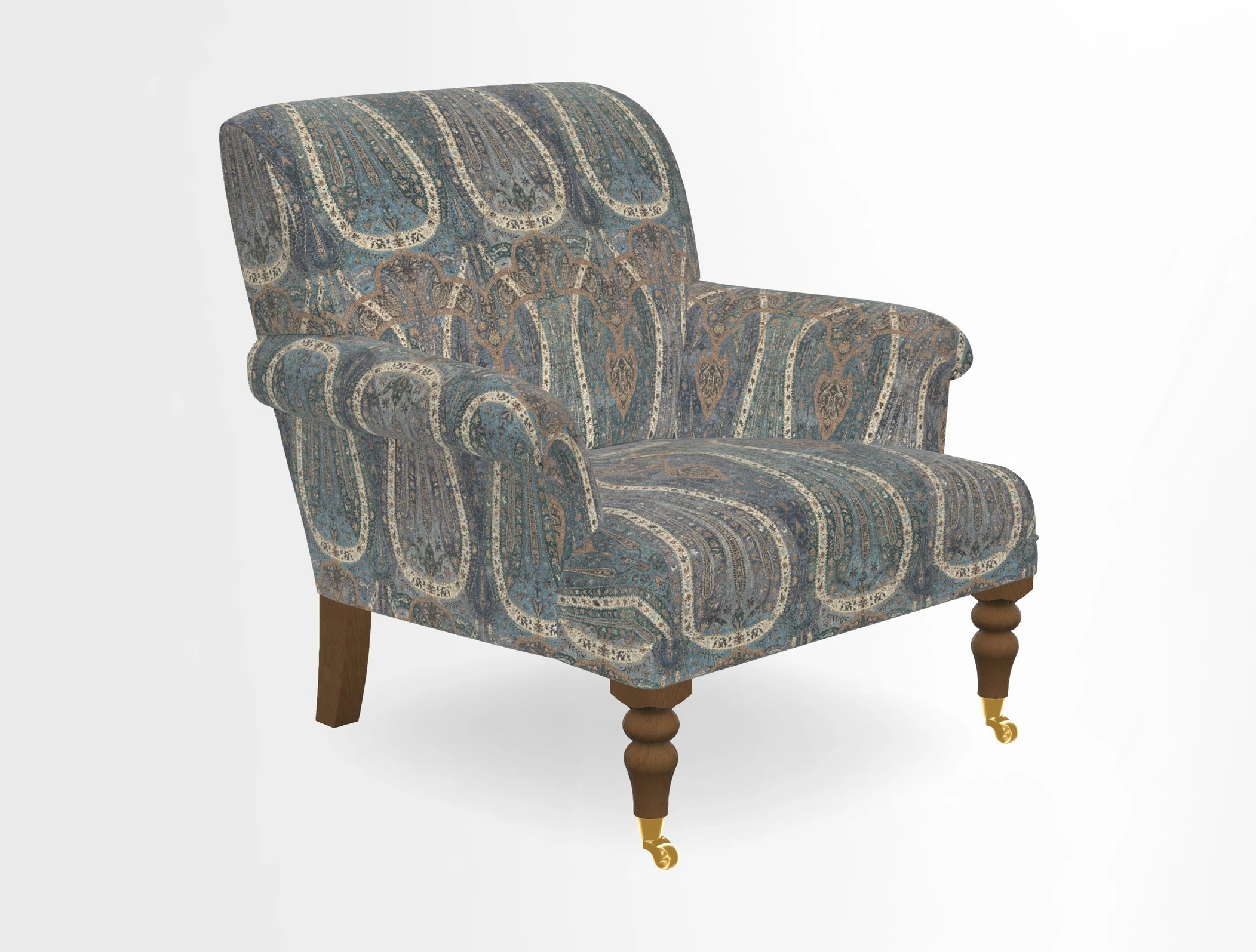 Midhurst Chair in Kirby Soho Burnt Orange & Mulberry Rustic Stripe Red Plum
