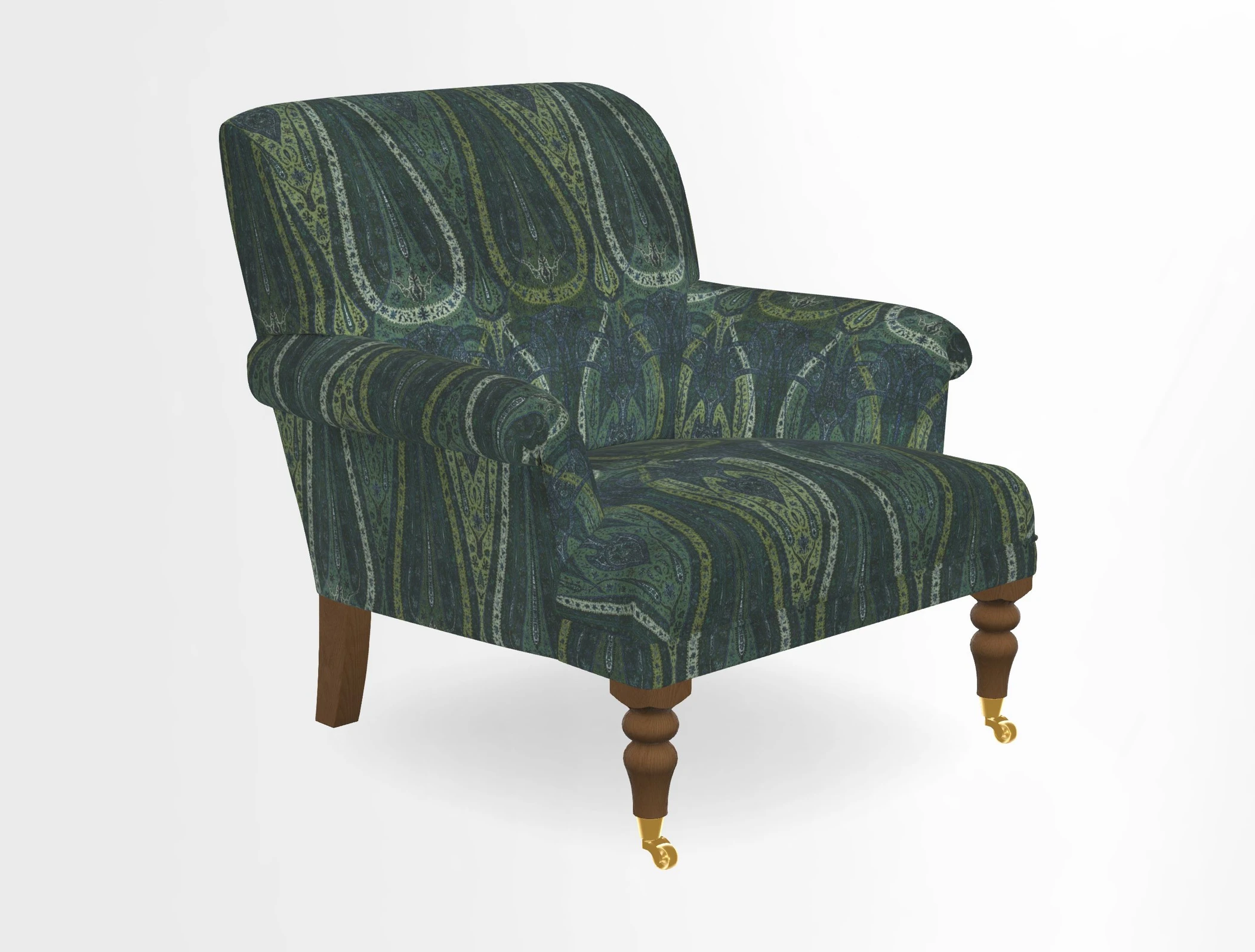 Midhurst Chair in Kirby Soho Burnt Orange & Mulberry Rustic Stripe Red Plum