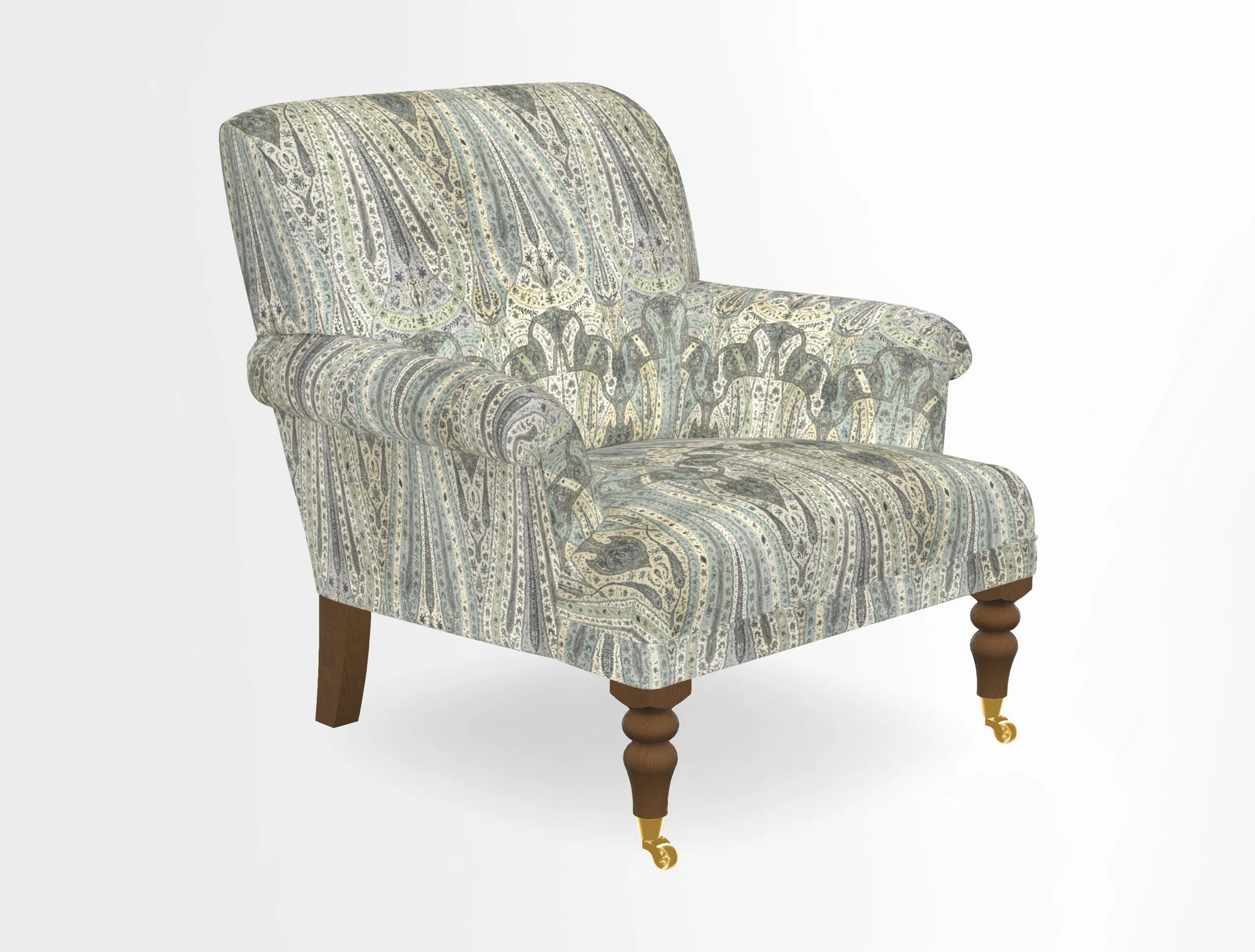 Midhurst Chair in Kirby Soho Burnt Orange & Mulberry Rustic Stripe Red Plum