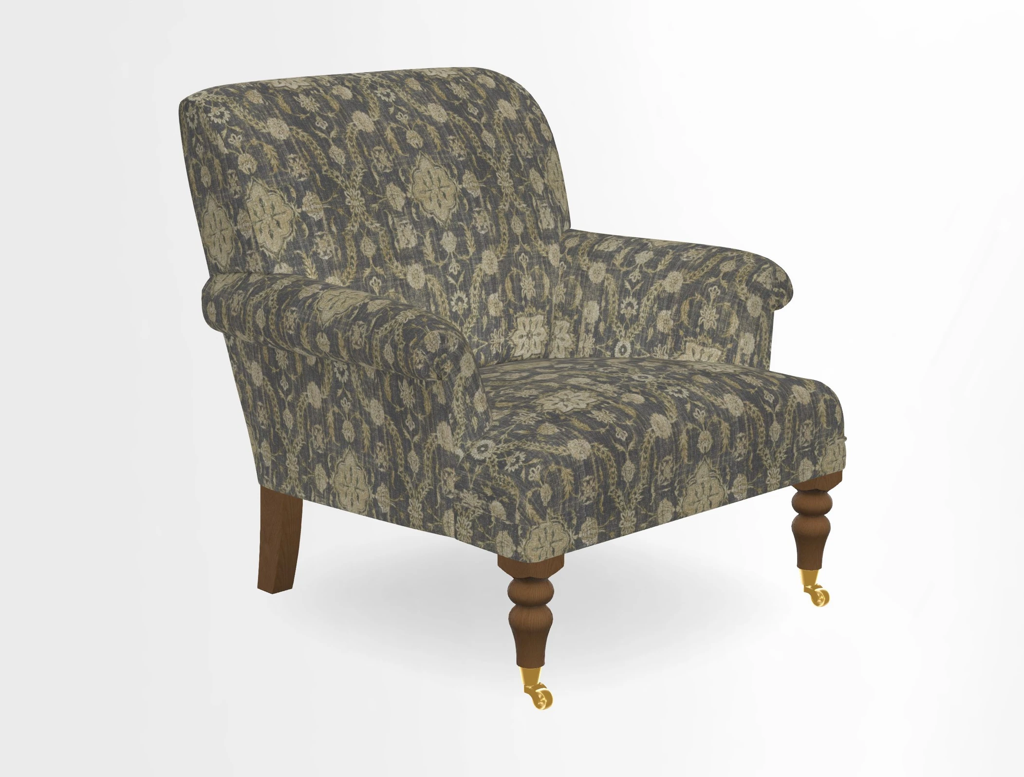 Midhurst Chair in Kirby Soho Burnt Orange & Mulberry Rustic Stripe Red Plum