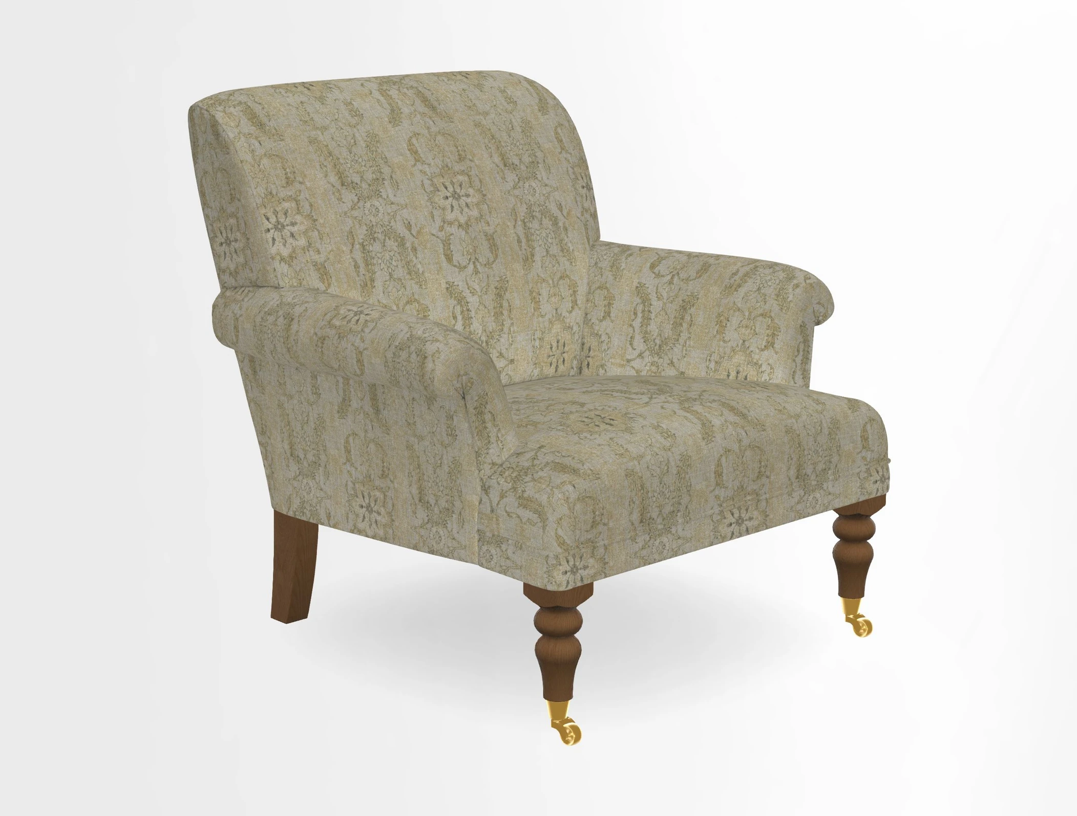 Midhurst Chair in Kirby Soho Burnt Orange & Mulberry Rustic Stripe Red Plum