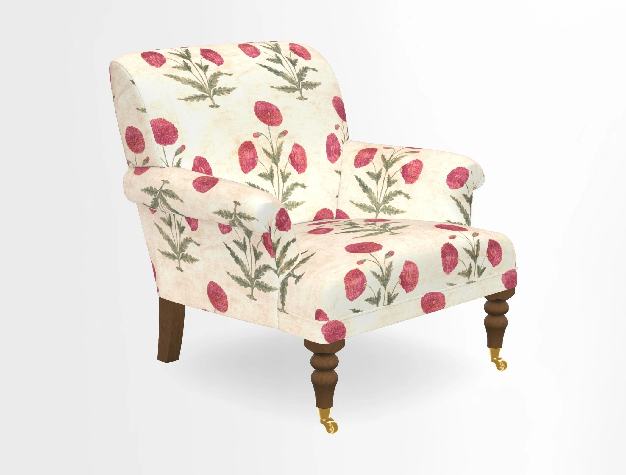 Midhurst Chair in Kirby Soho Burnt Orange & Mulberry Rustic Stripe Red Plum