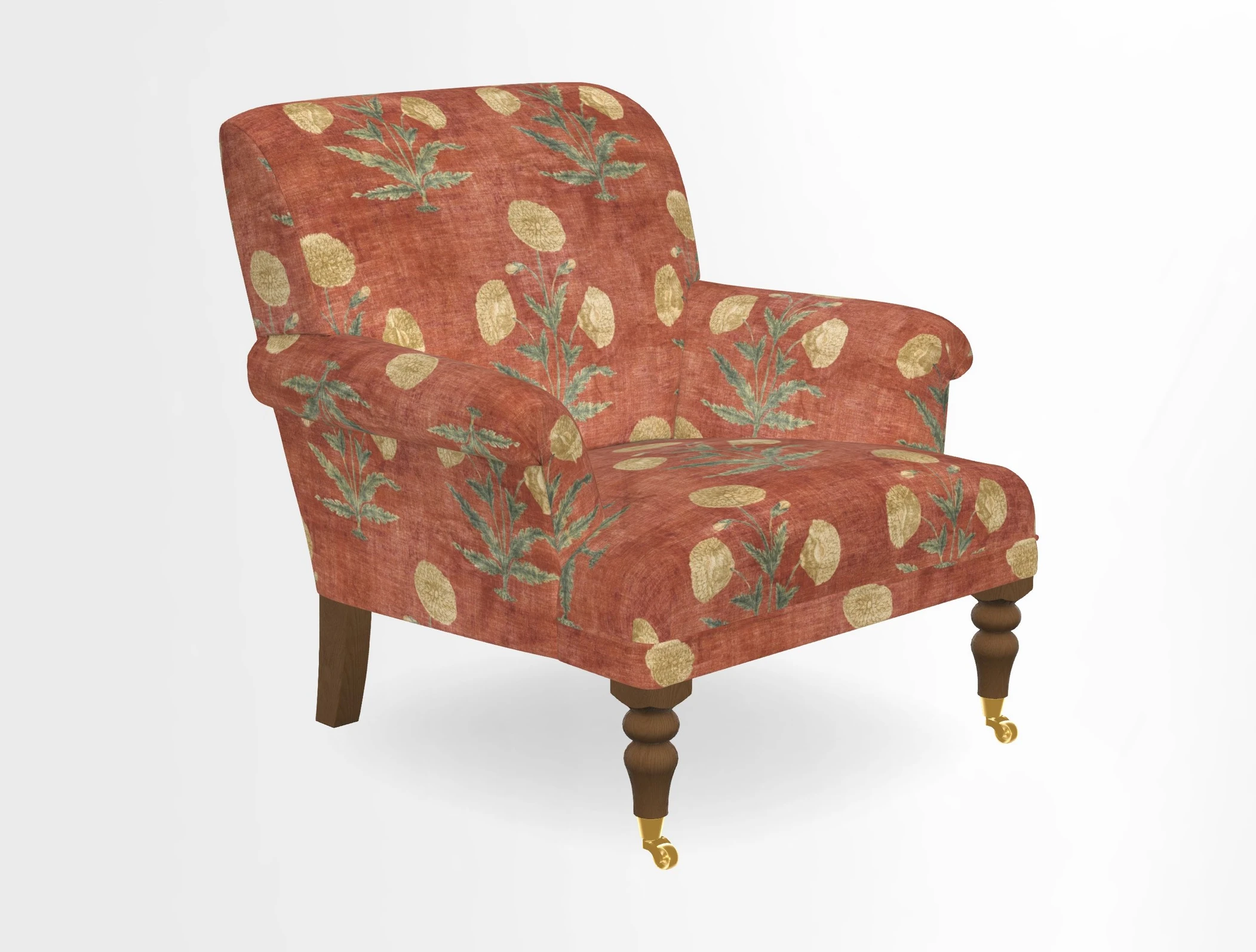 Midhurst Chair in Kirby Soho Burnt Orange & Mulberry Rustic Stripe Red Plum