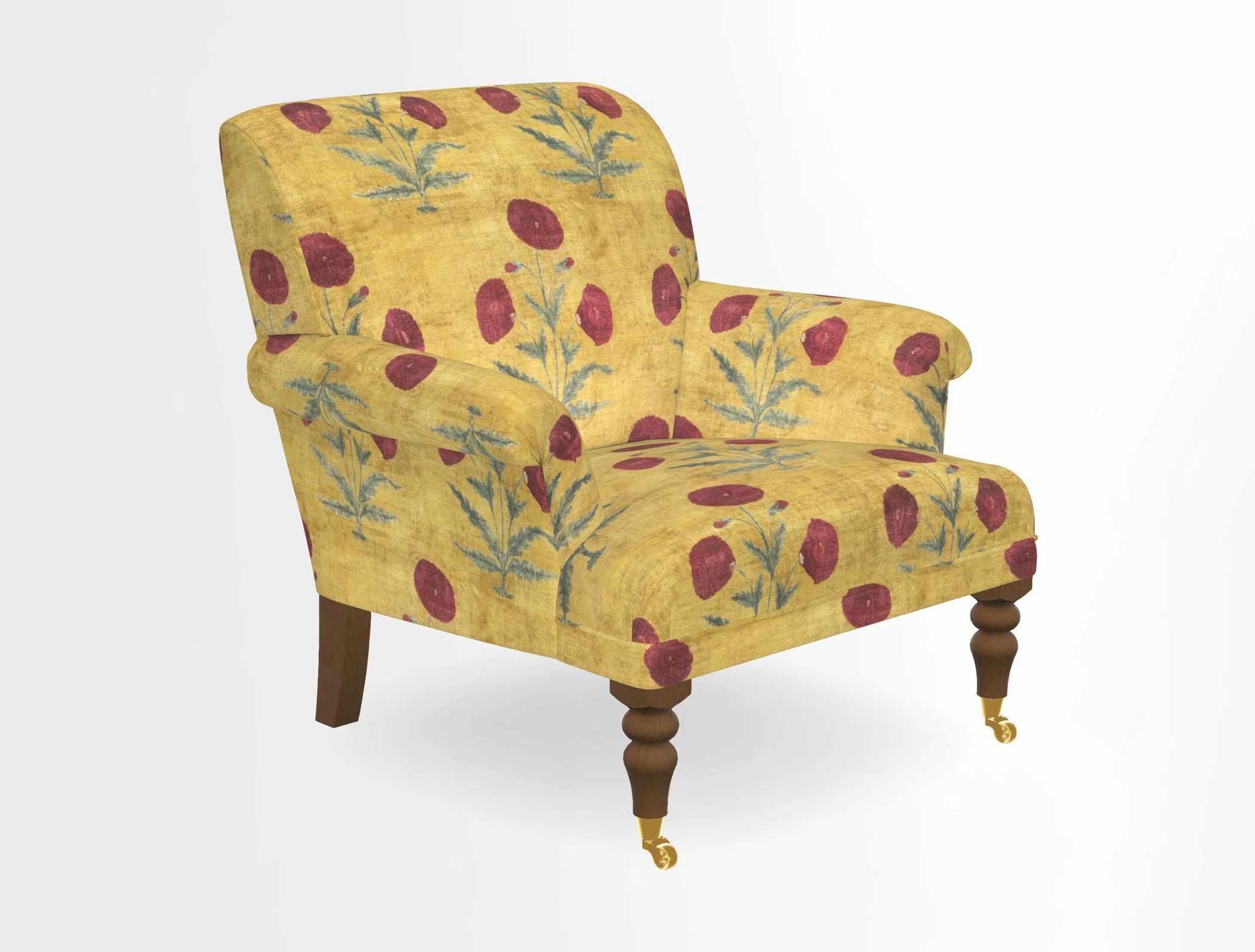 Midhurst Chair in Kirby Soho Burnt Orange & Mulberry Rustic Stripe Red Plum